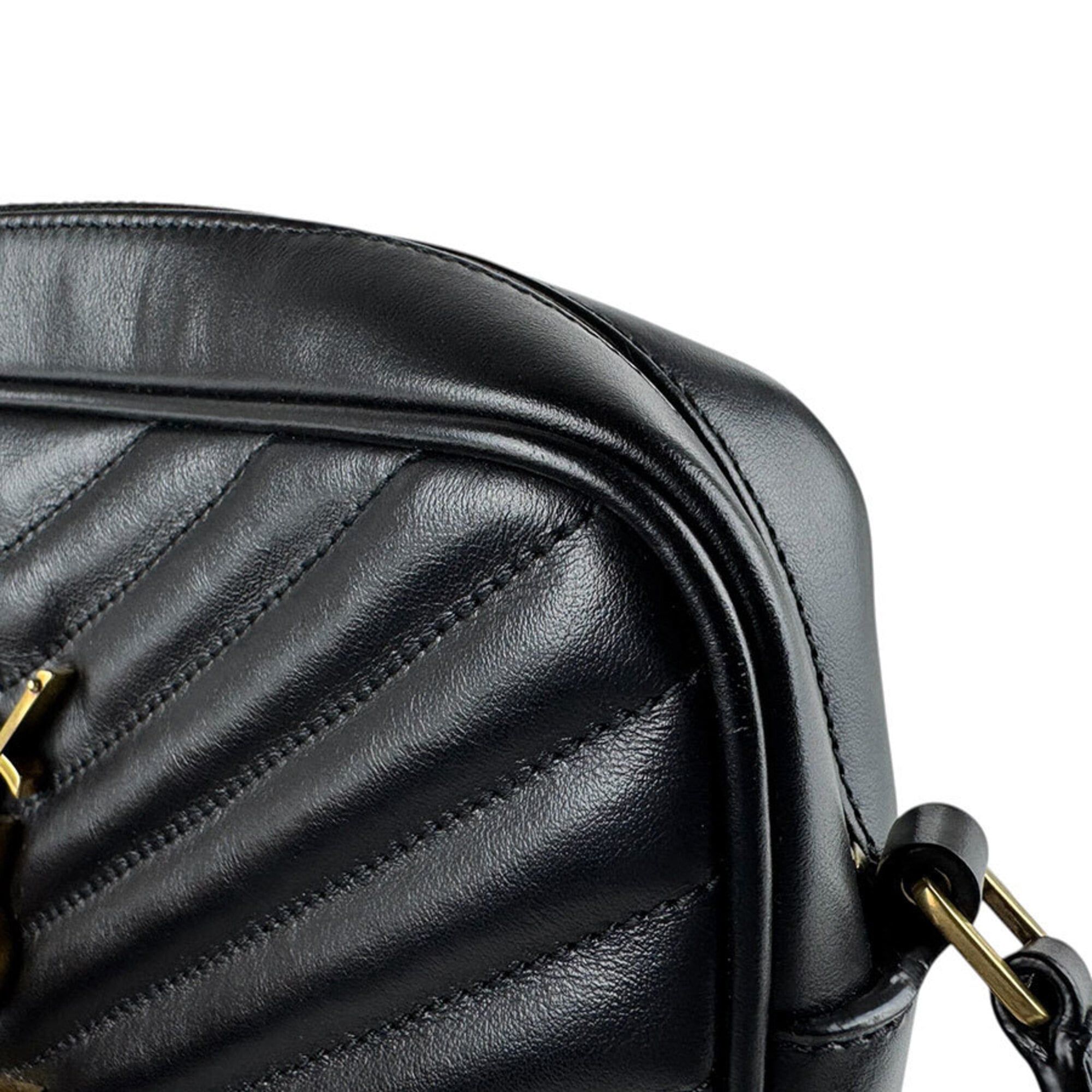 Saint Laurent Black Leather Shoulder Bag (Pre-Owned)