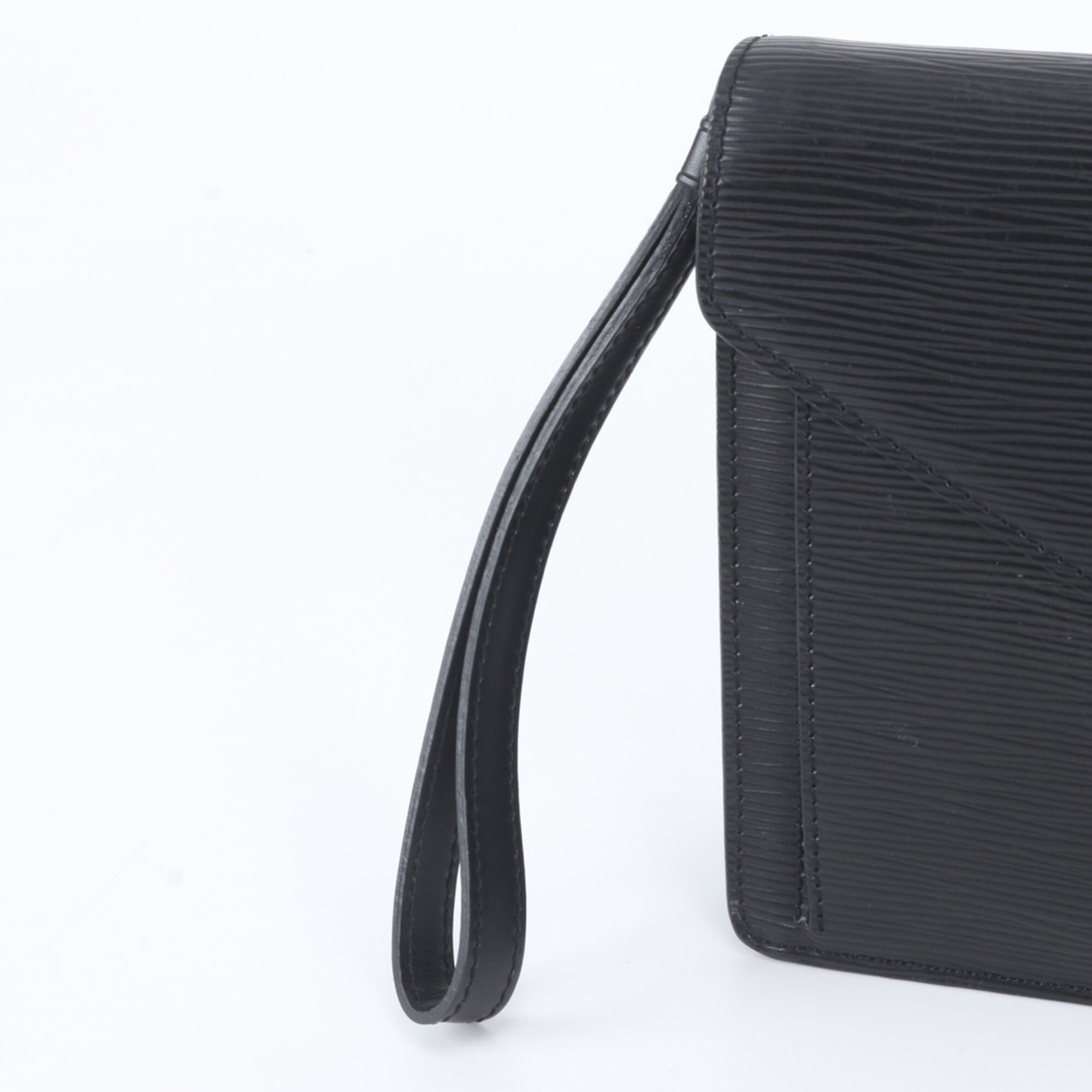 Louis Vuitton Noir Leather Clutch Bag Pochette Pouch (Pre-Owned)