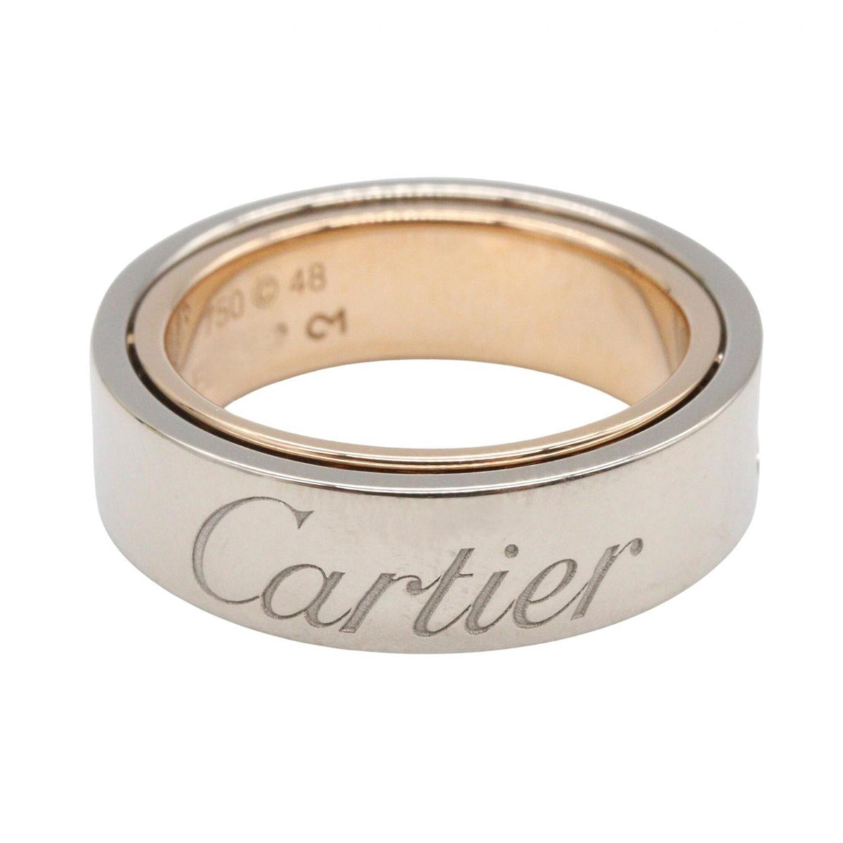 Cartier Gold Silver Pink Gold (18K) White Gold (18K) Band Ring (Pre-Owned)
