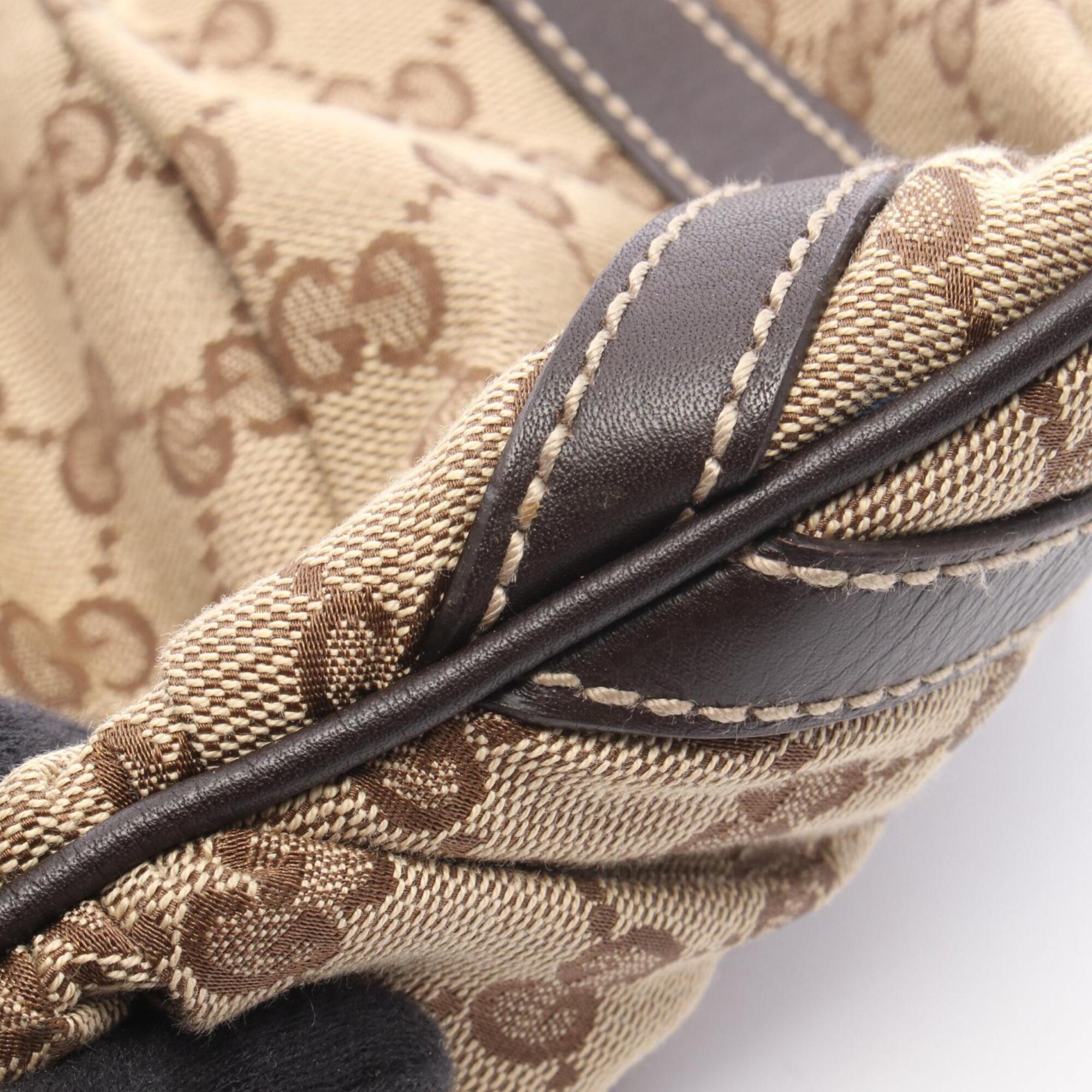 Gucci Abbey Beige Brown Gg Canvas Handbag Shoulder Bag (Pre-Owned)
