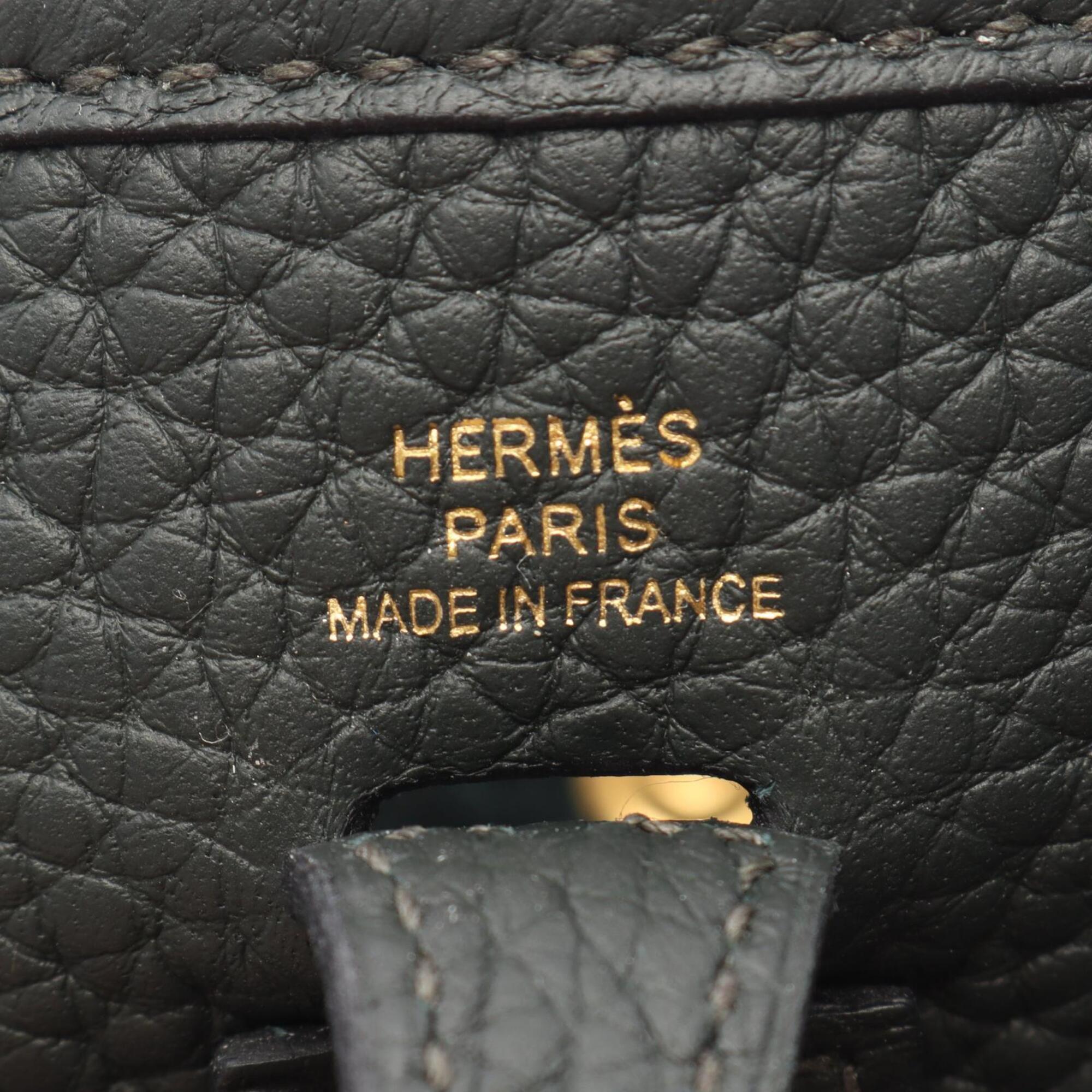 Hermes Green Taurillon Clemence Leather Handbag Shoulder Bag (Pre-Owned)