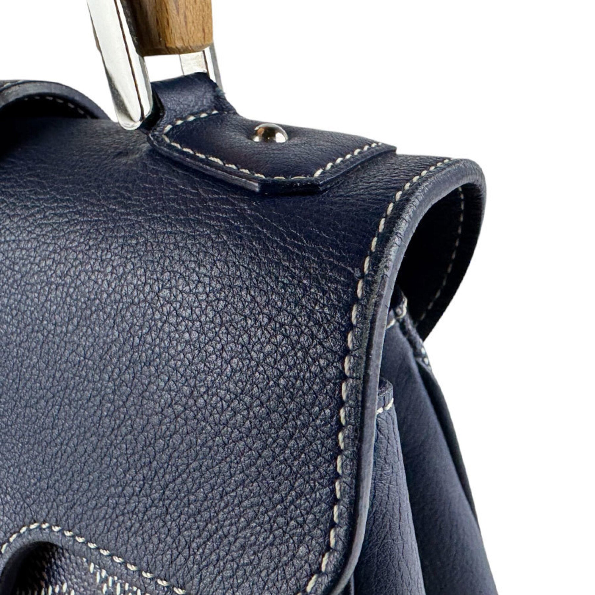 Goyard Navy Coated Canvas Leather Handbag Shoulder Bag (Pre-Owned)