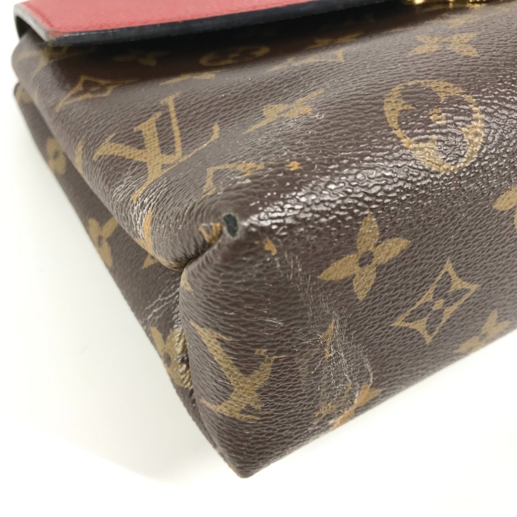 Louis Vuitton Brown Red Color Monogram Pochette Shoulder Bag (Pre-Owned)