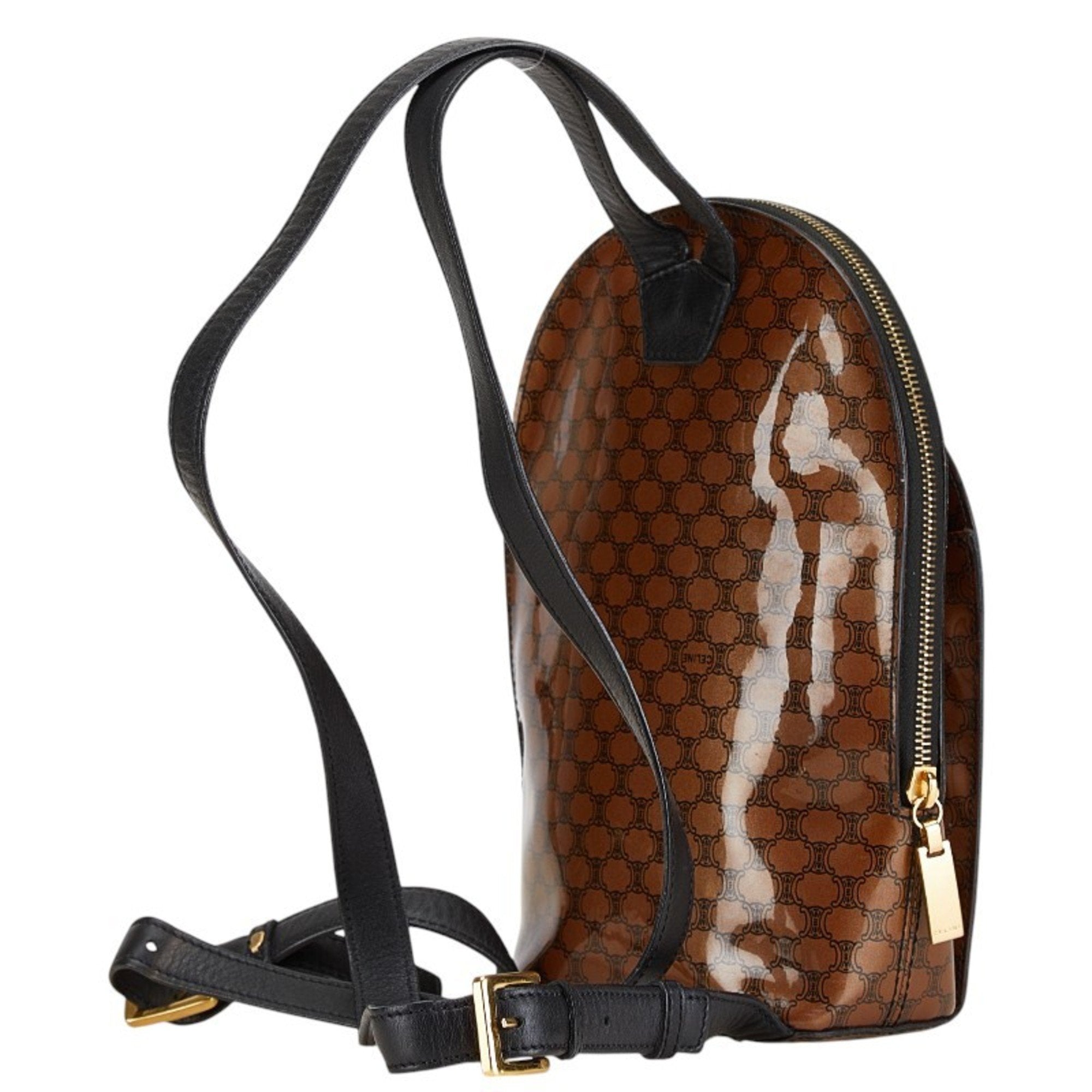 Celine Black Brown Leather Backpack (Pre-Owned)