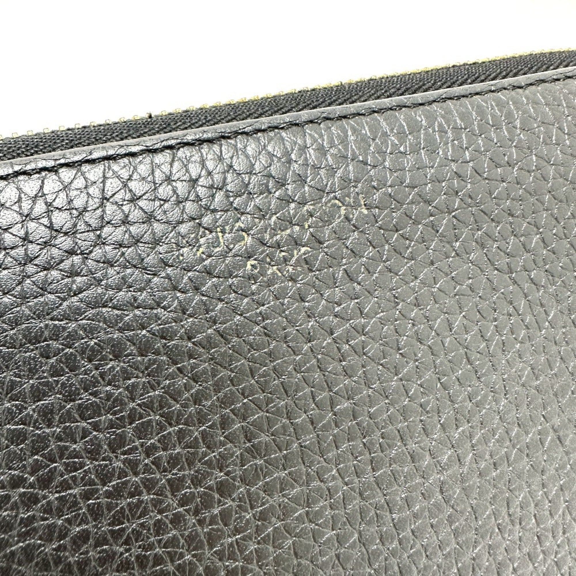 Louis Vuitton Black Leather Long Wallet (Bi-Fold) (Pre-Owned)