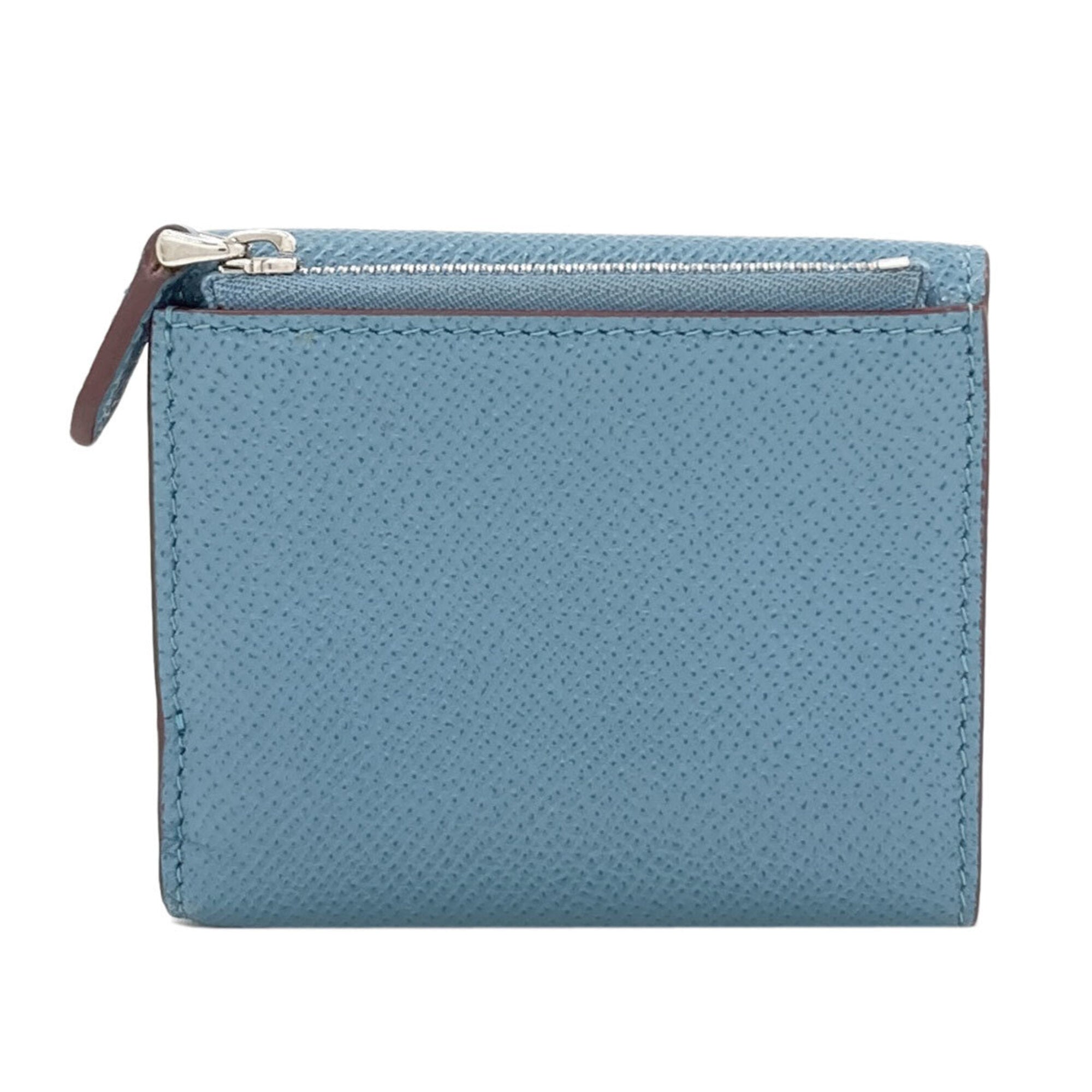 Bvlgari Blue Leather Wallet (Tri-Fold) (Pre-Owned)