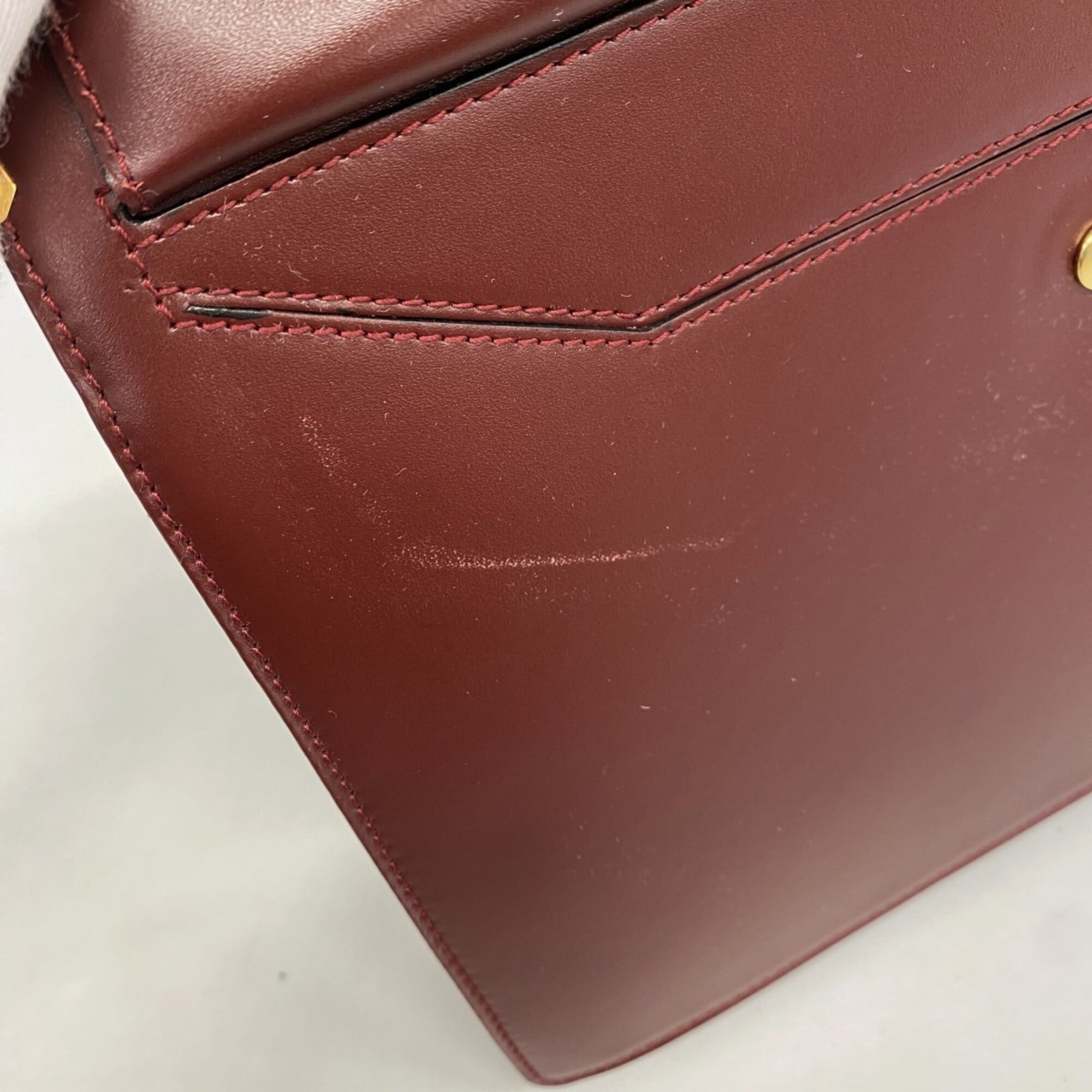 Cartier Bordeaux Leather Clutch Bag (Pre-Owned)