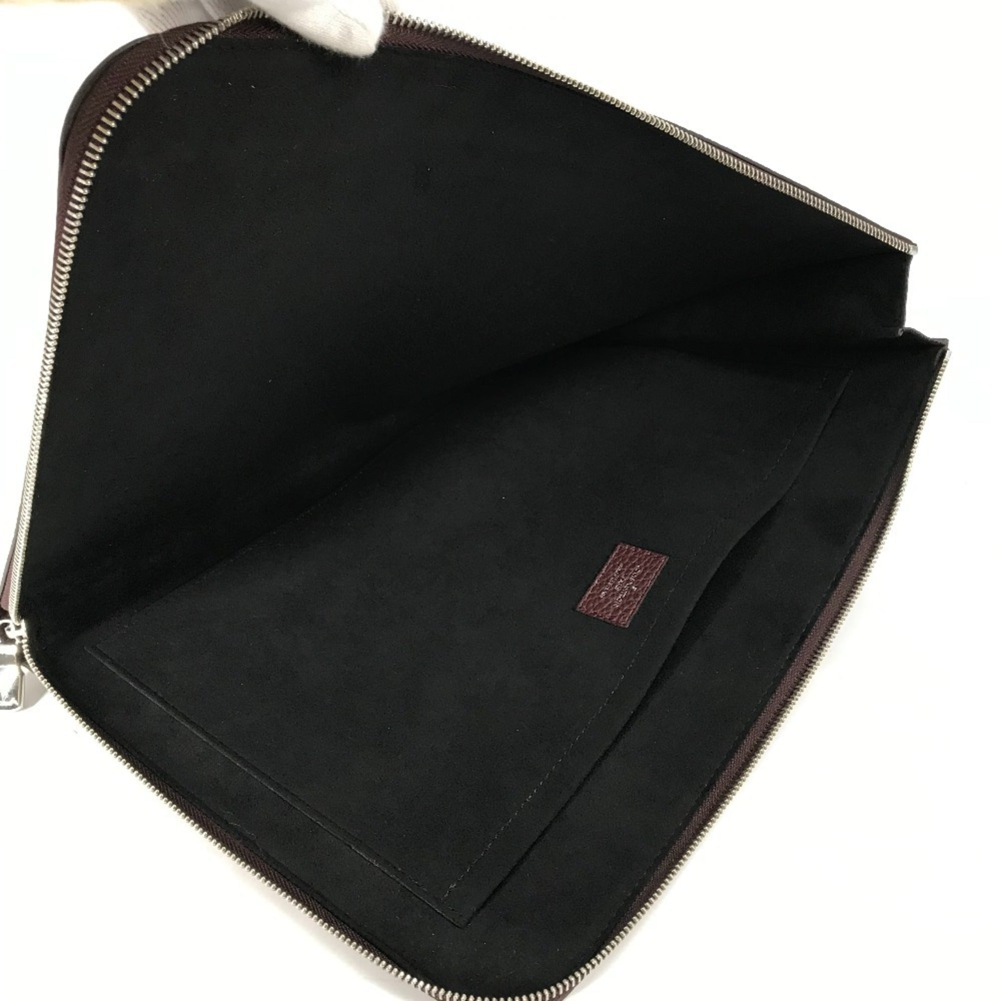 Louis Vuitton Brown Leather Clutch Bag Pochette (Pre-Owned)