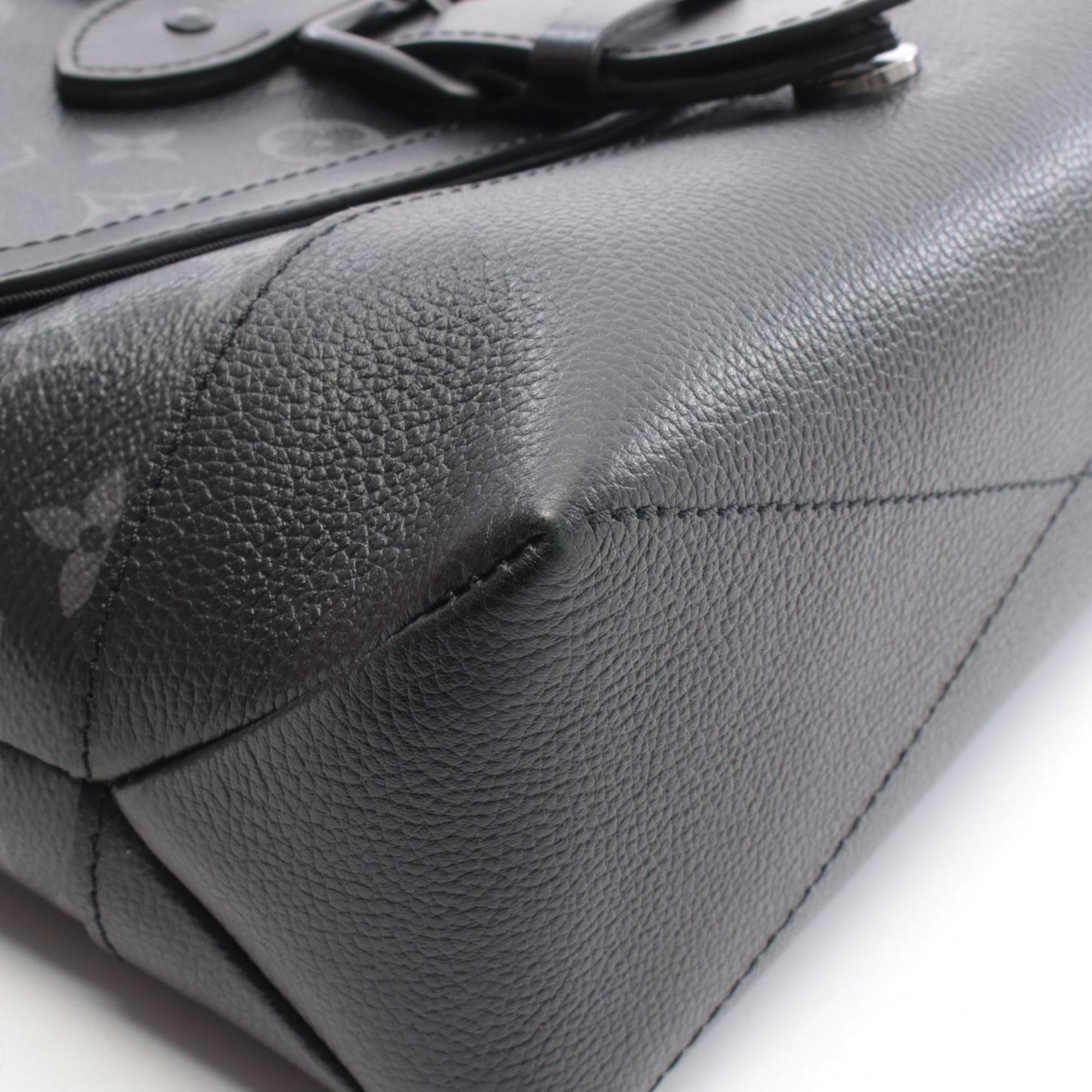 Louis Vuitton Black Coated Canvas Leather Handbag Shoulder Bag (Pre-Owned)