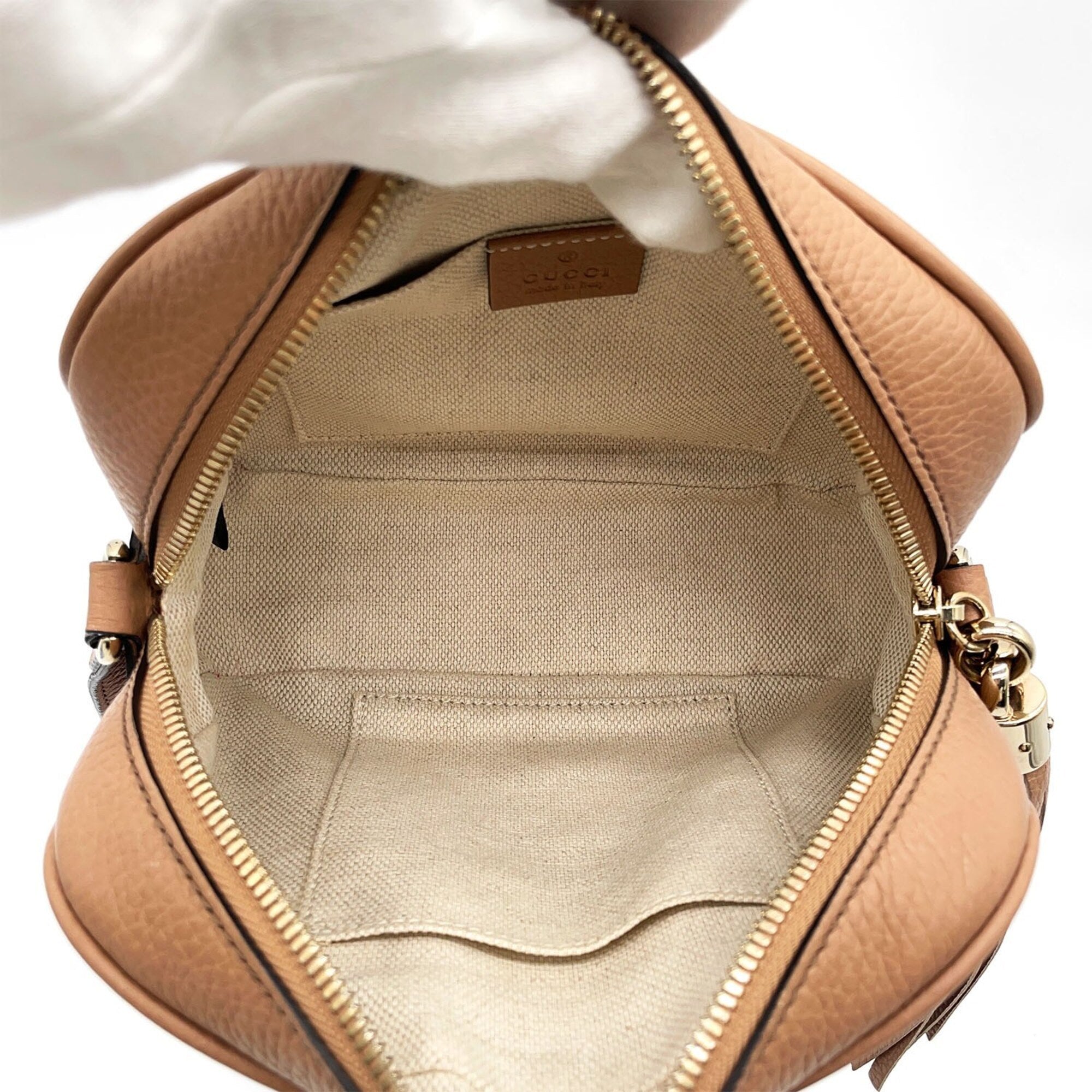 Gucci Beige Leather Shoulder Bag (Pre-Owned)