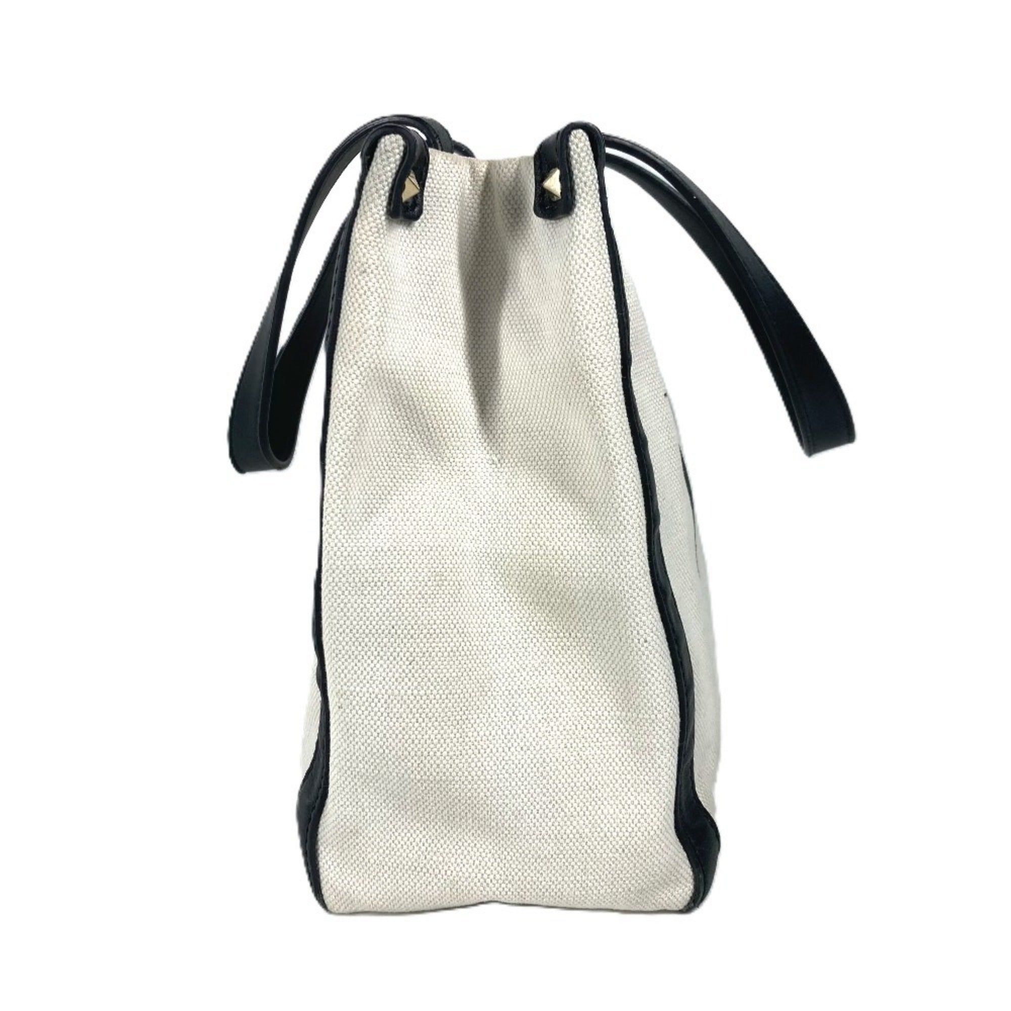 Valentino Black White Canvas Shoulder Bag Tote Bag (Pre-Owned)