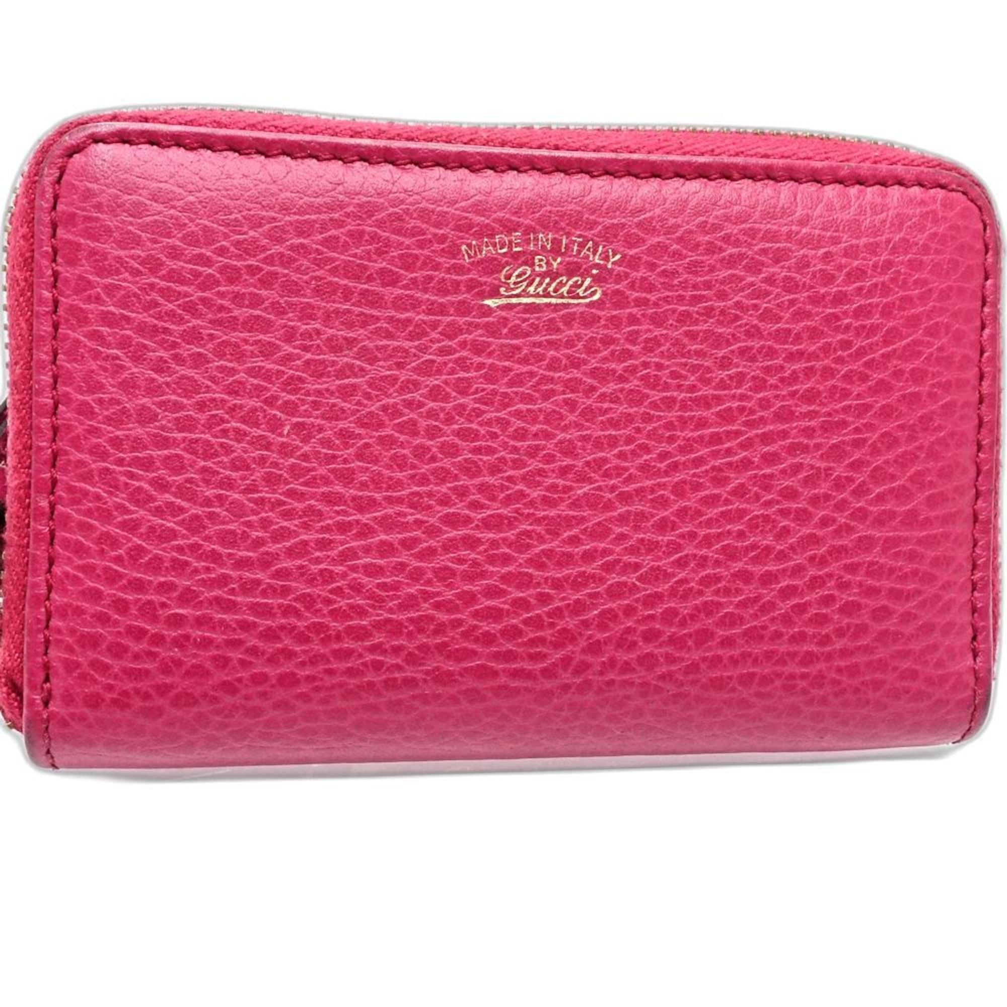 Gucci Pink Leather Coin Purse/Coin Case (Pre-Owned)