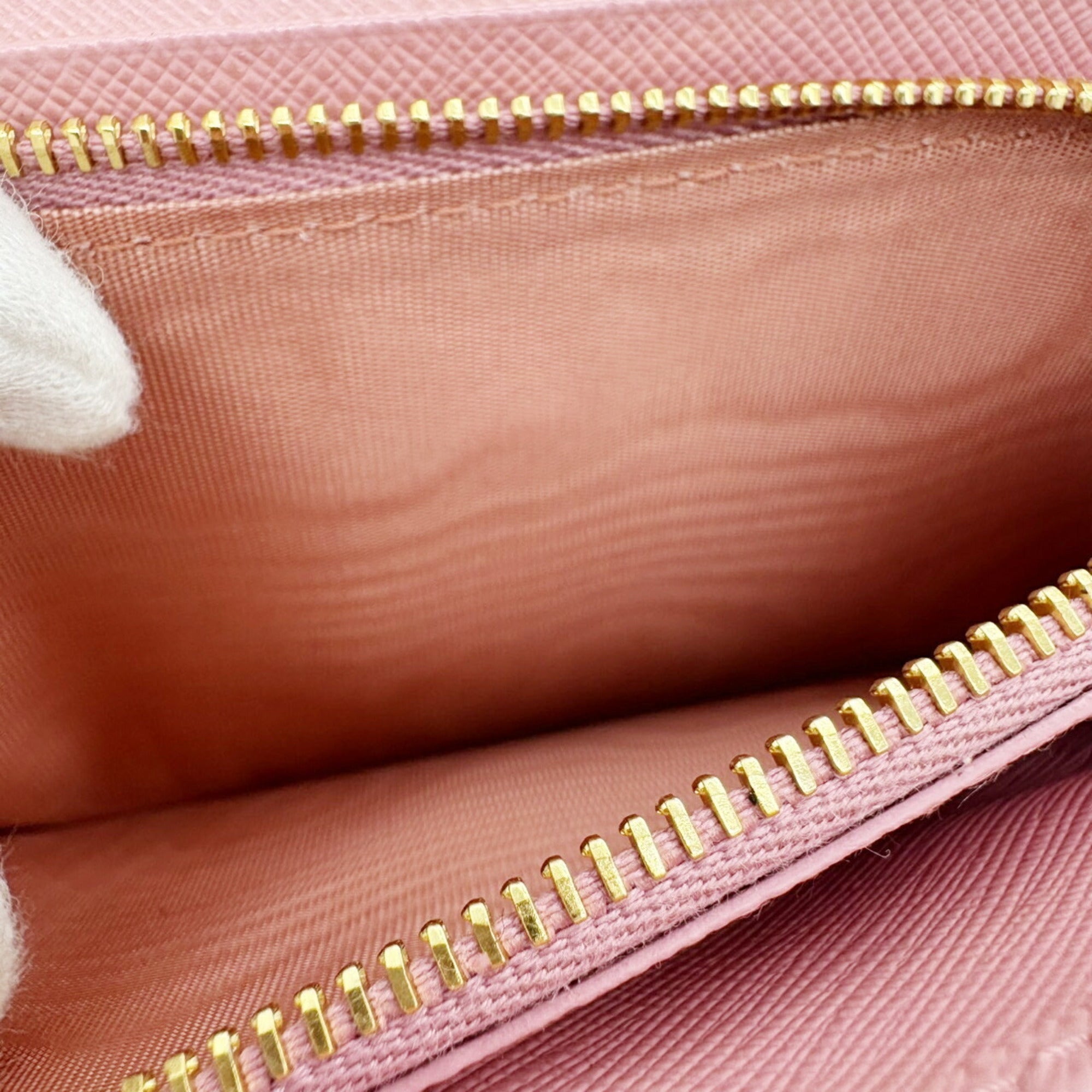 Prada Saffiano Pink Saffiano Long Wallet (Bi-Fold) (Pre-Owned)