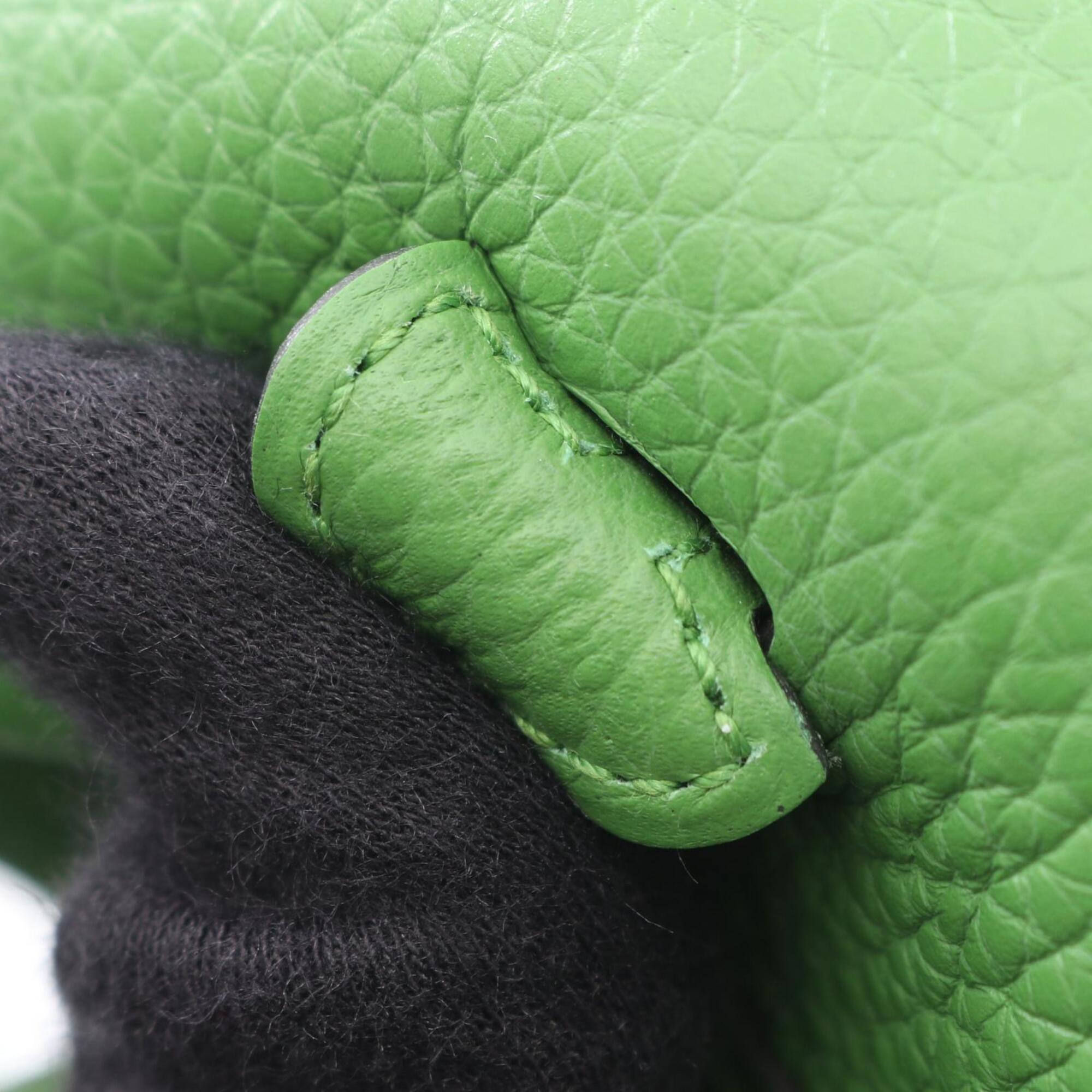 Hermes Green Vert Taurillon Clemence Leather Shoulder Bag (Pre-Owned)