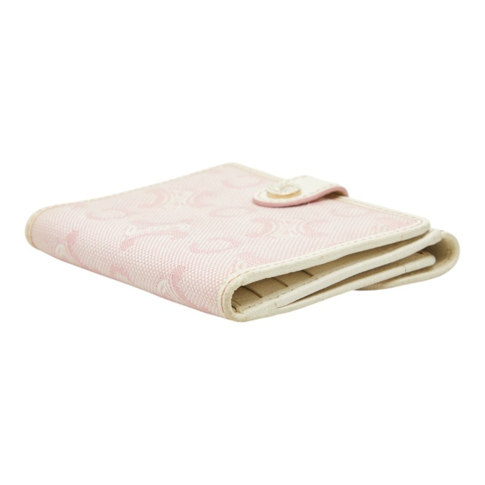 Celine Pink White Canvas Leather Wallet (Bi-Fold) (Pre-Owned)