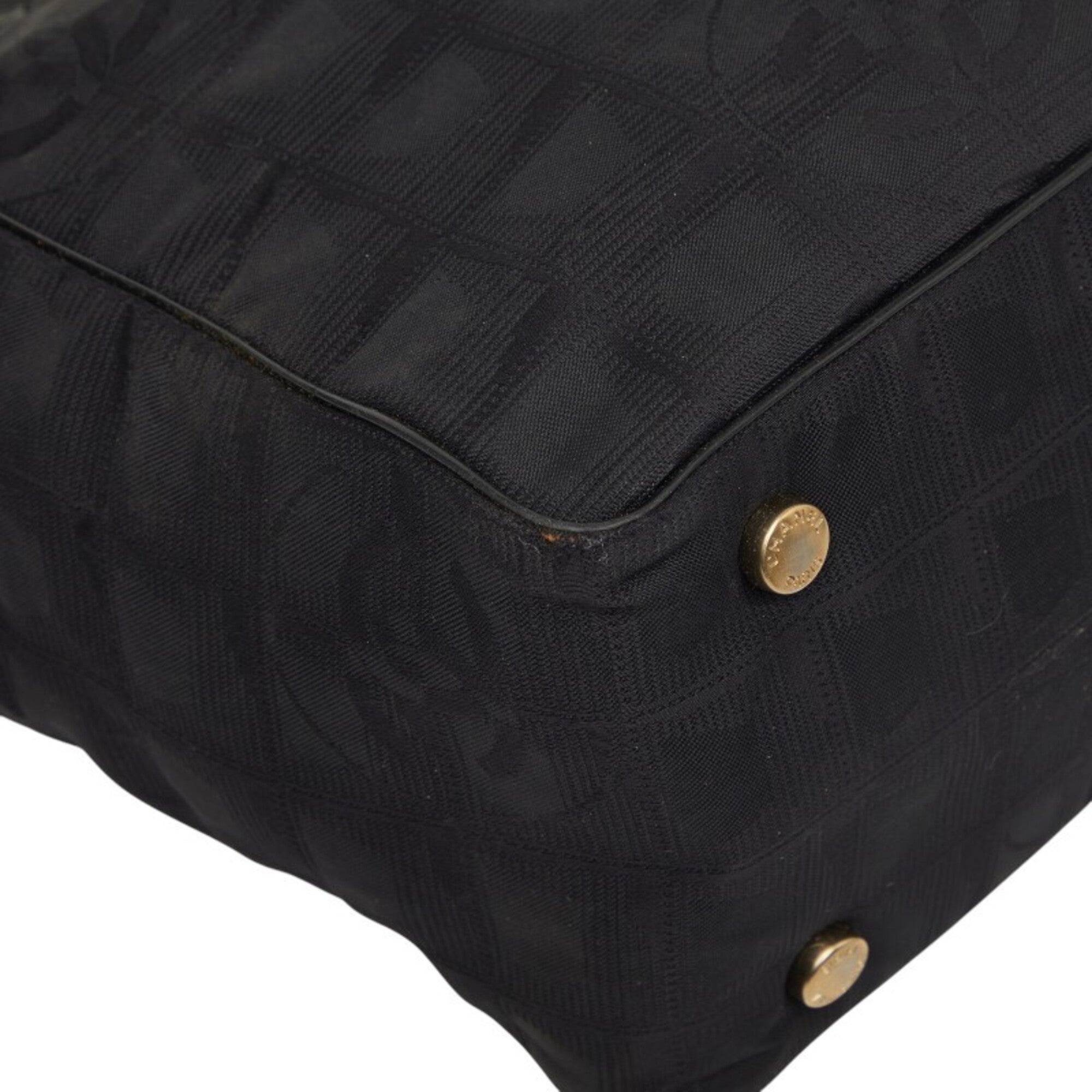 Chanel Black Nylon Leather Handbag (Pre-Owned)