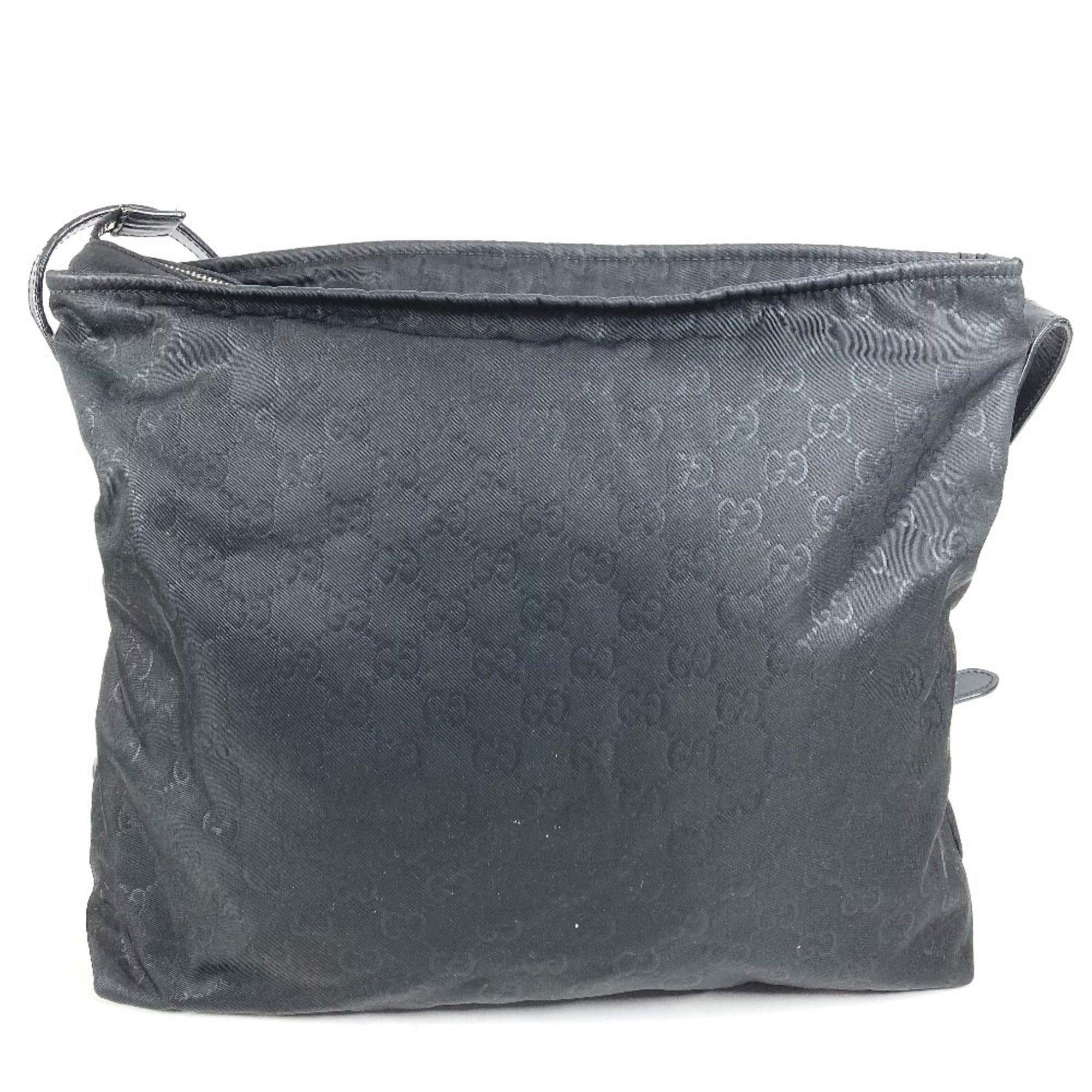 Gucci Black Leather Nylon Shoulder Bag (Pre-Owned)