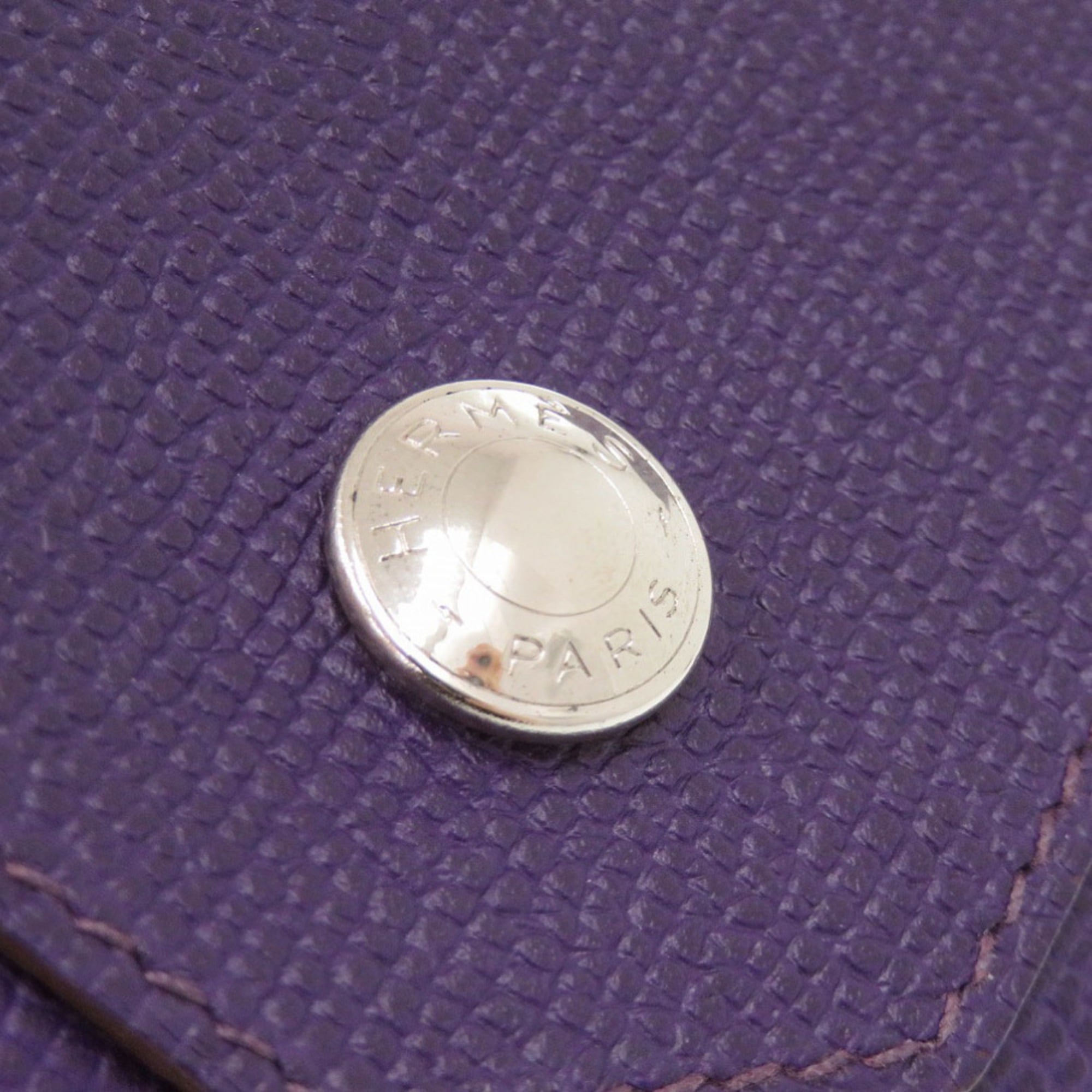 Hermes Purple Epsom Leather Coin Purse/Coin Case (Pre-Owned)
