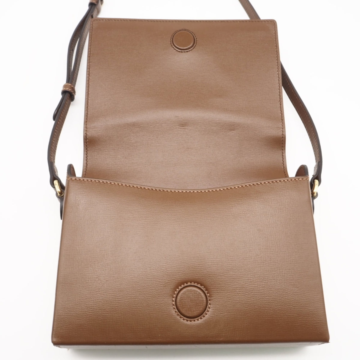 Gucci Beige Brown Red Color Coated Canvas Leather Shoulder Bag (Pre-Owned)