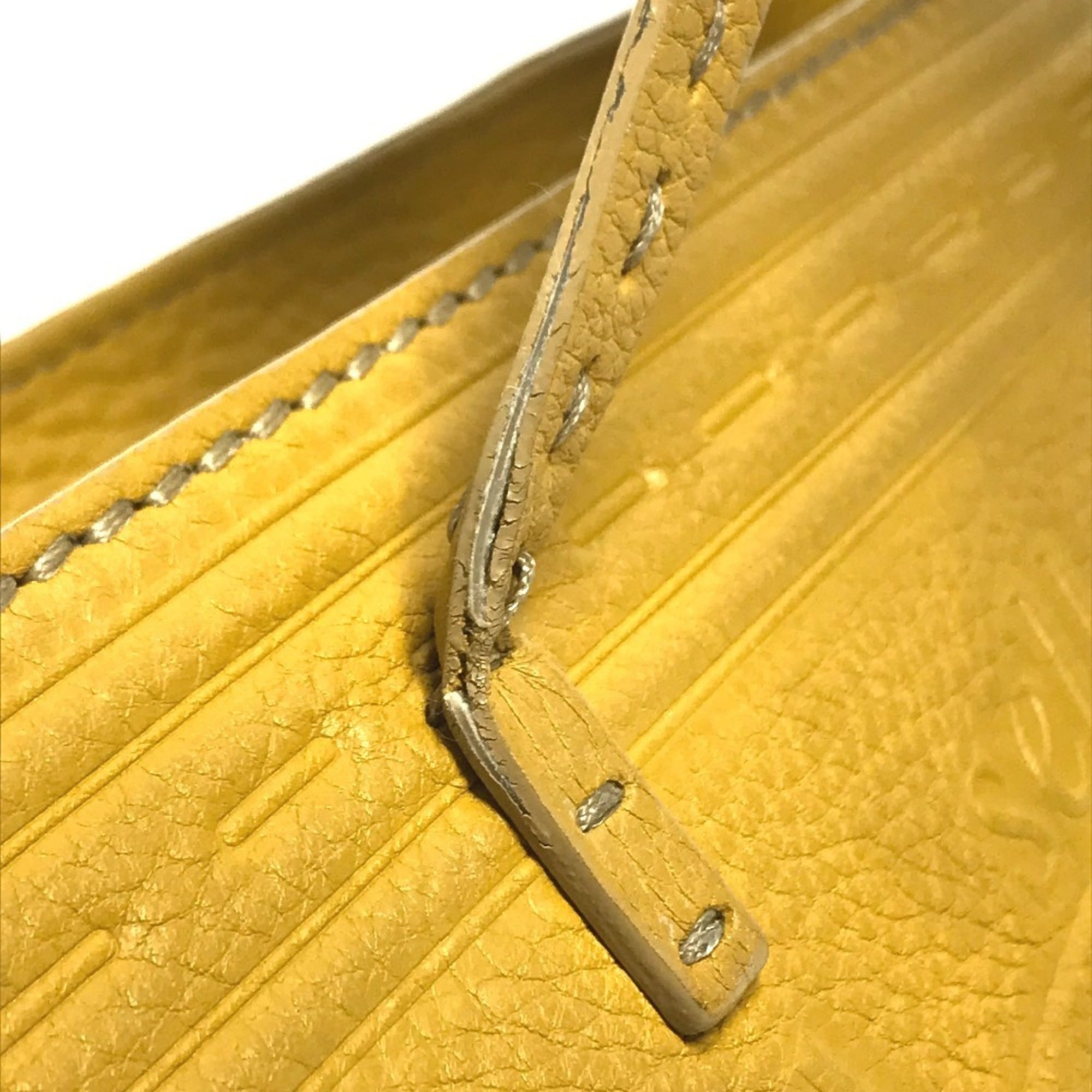 Fendi Yellow Leather Shoulder Bag Tote Bag (Pre-Owned)