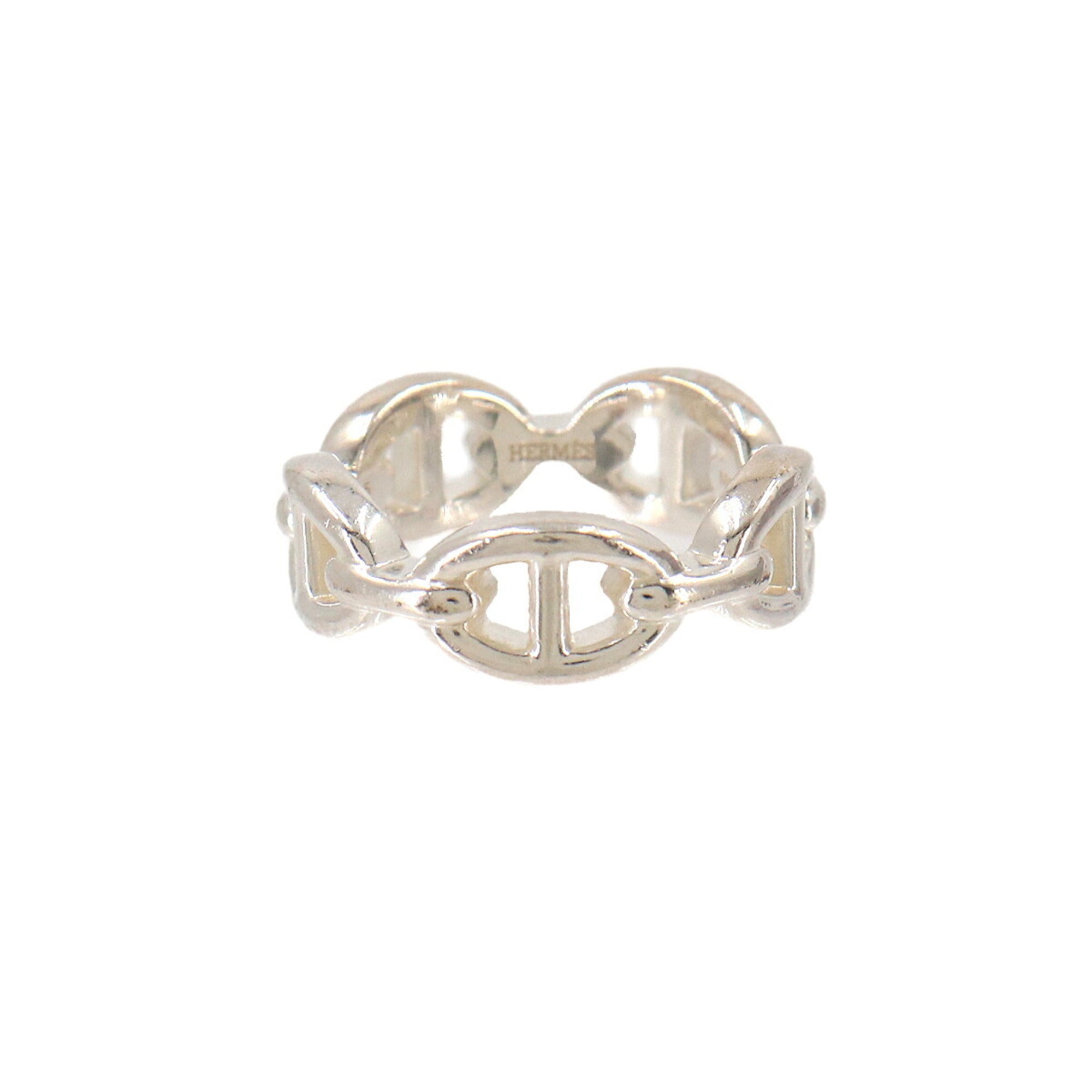 Hermes Silver Silver 925 Band Ring (Pre-Owned)
