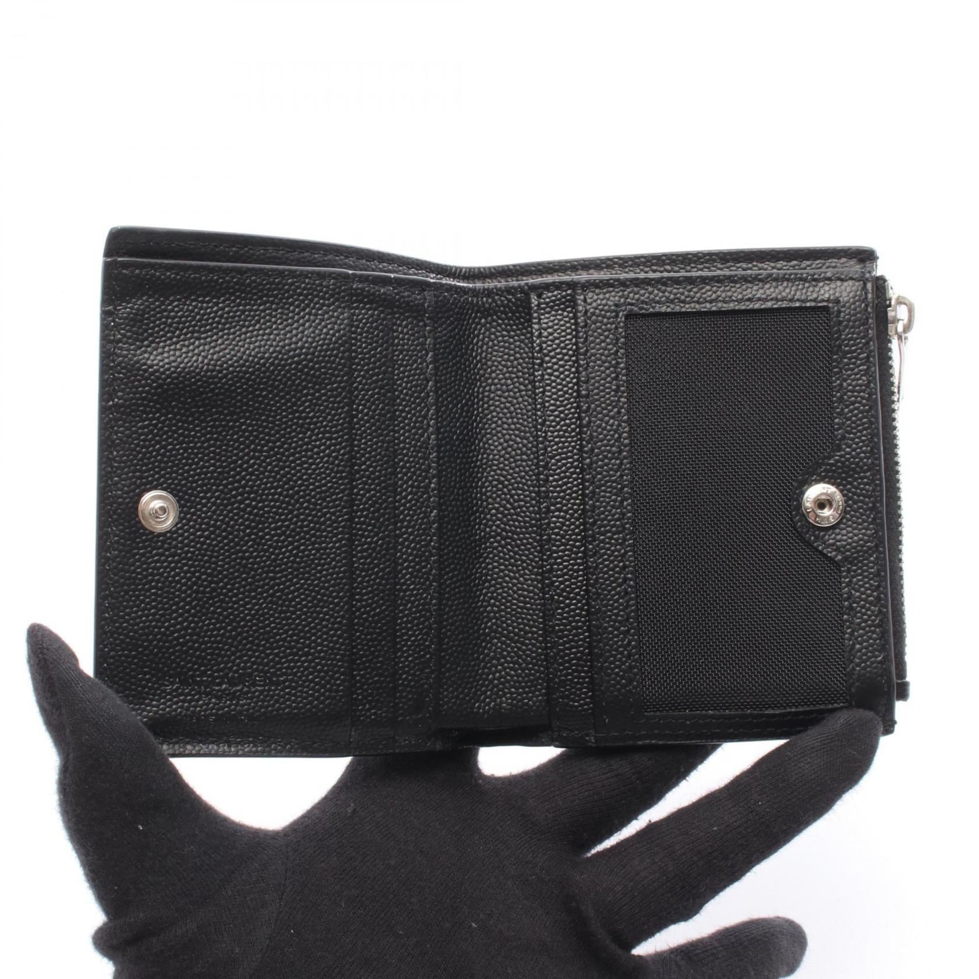 Yves Saint Laurent Black Leather Wallet (Bi-Fold) (Pre-Owned)