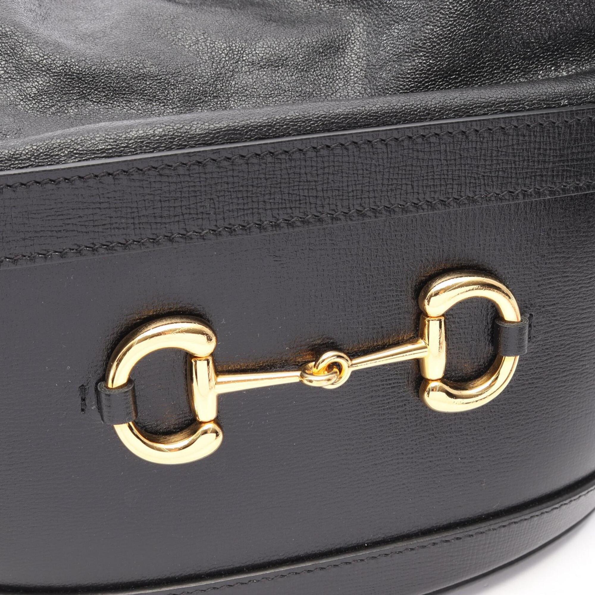 Gucci Black Leather Handbag Shoulder Bag (Pre-Owned)