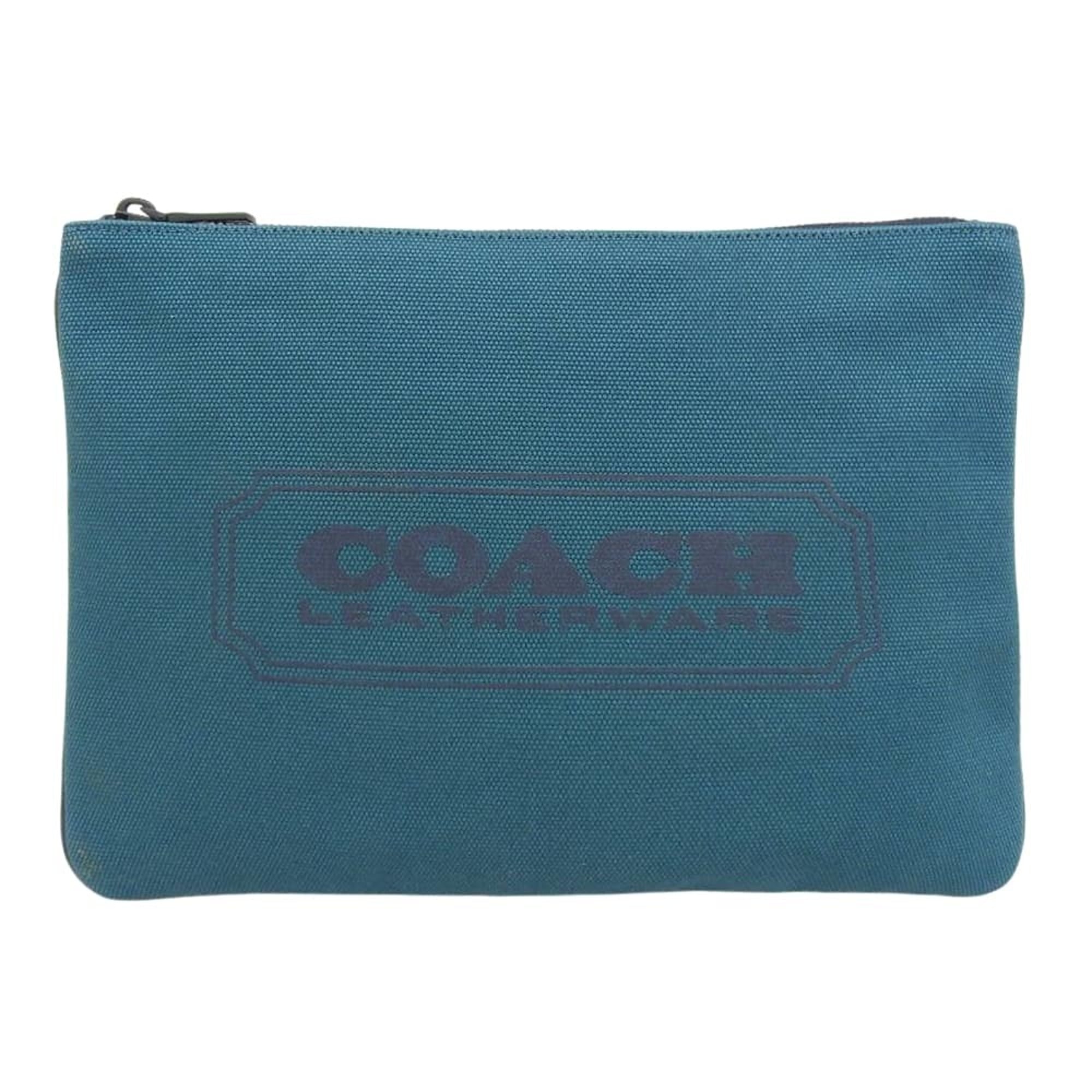 Coach Green Canvas Clutch Bag (Pre-Owned)