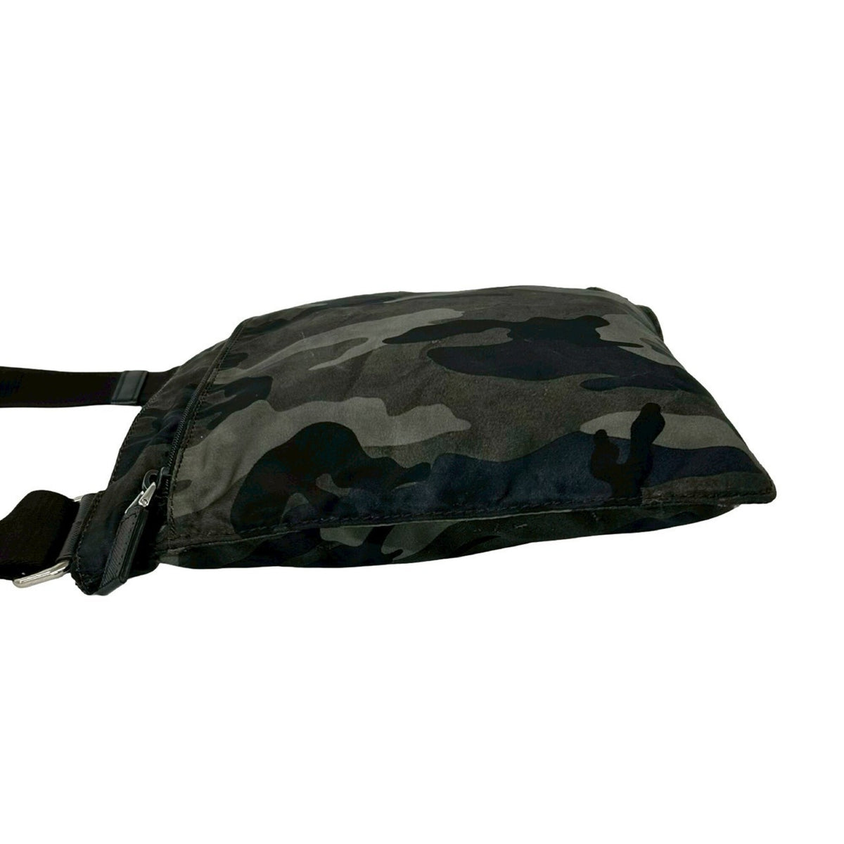 Prada Black Khaki Nylon Leather Shoulder Bag (Pre-Owned)