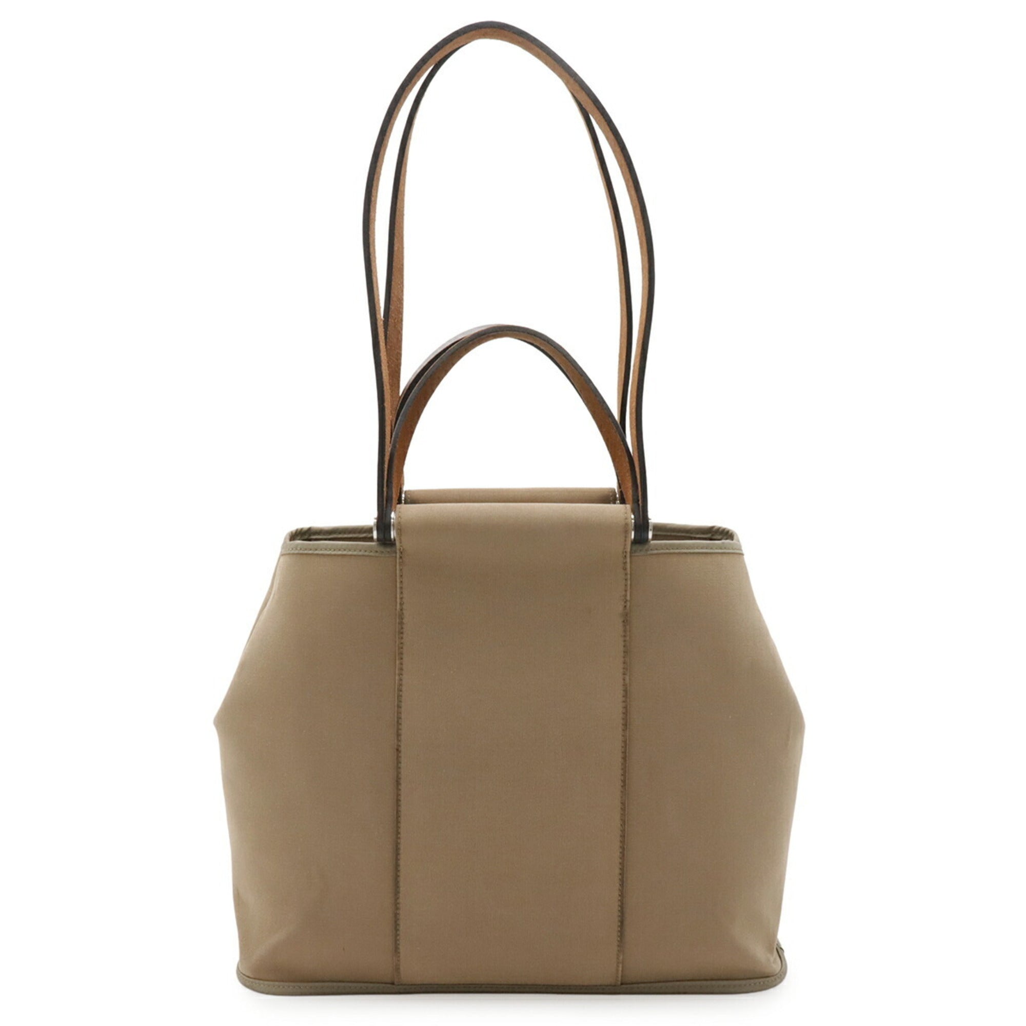 Hermes Beige Toile Officier Leather Handbag Shoulder Bag Tote Bag (Pre-Owned)