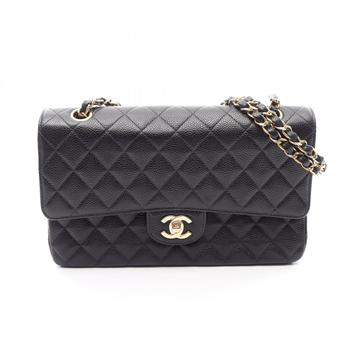 Chanel Black Grained Calfskin Handbag Shoulder Bag (Pre-Owned)