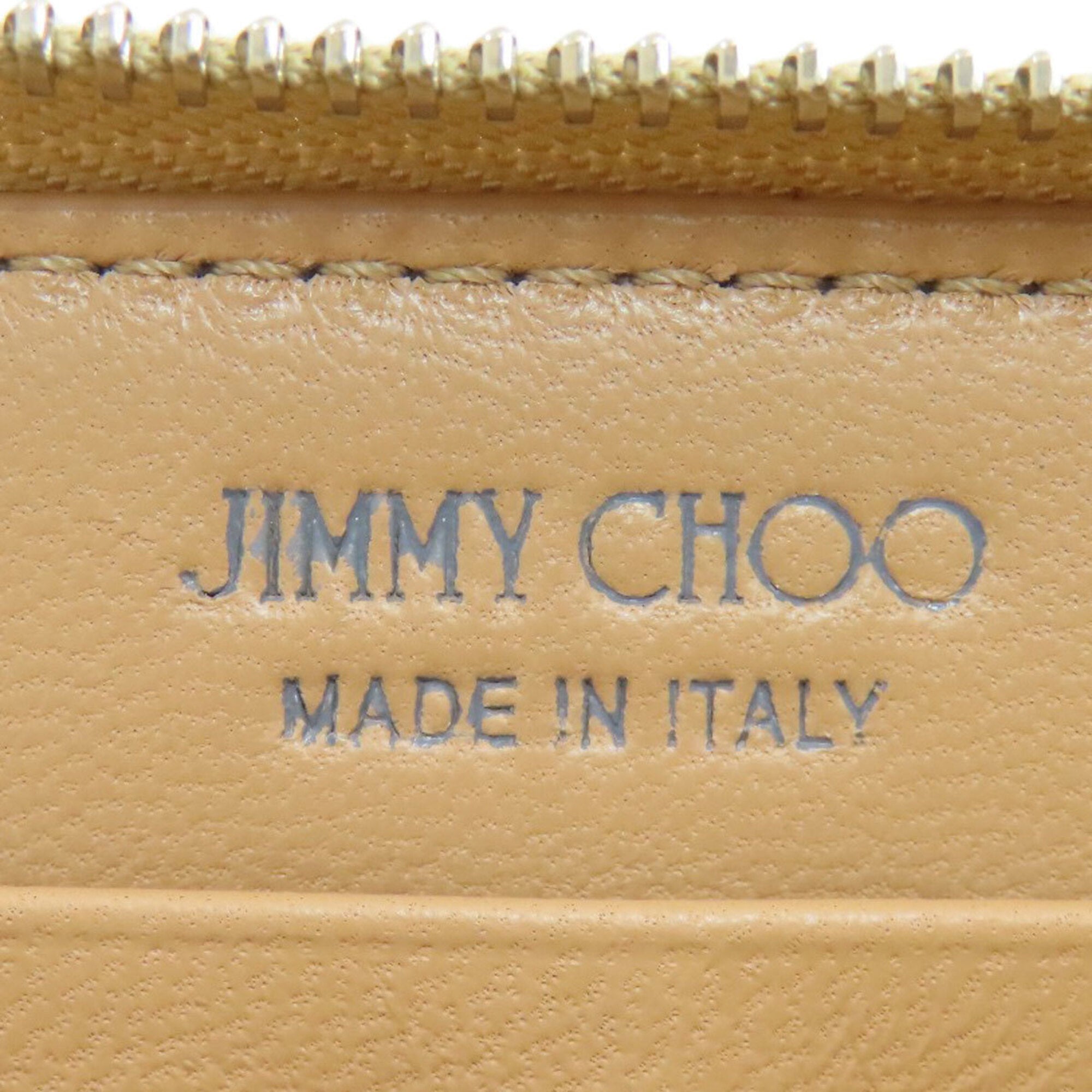Jimmy Choo Gold Leather Long Wallet (Bi-Fold) (Pre-Owned)