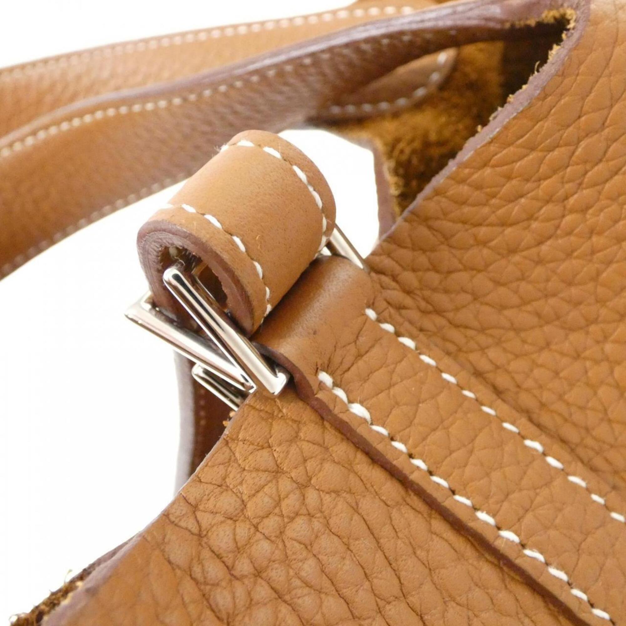 Hermes Brown Taurillon Clemence Leather Handbag (Pre-Owned)