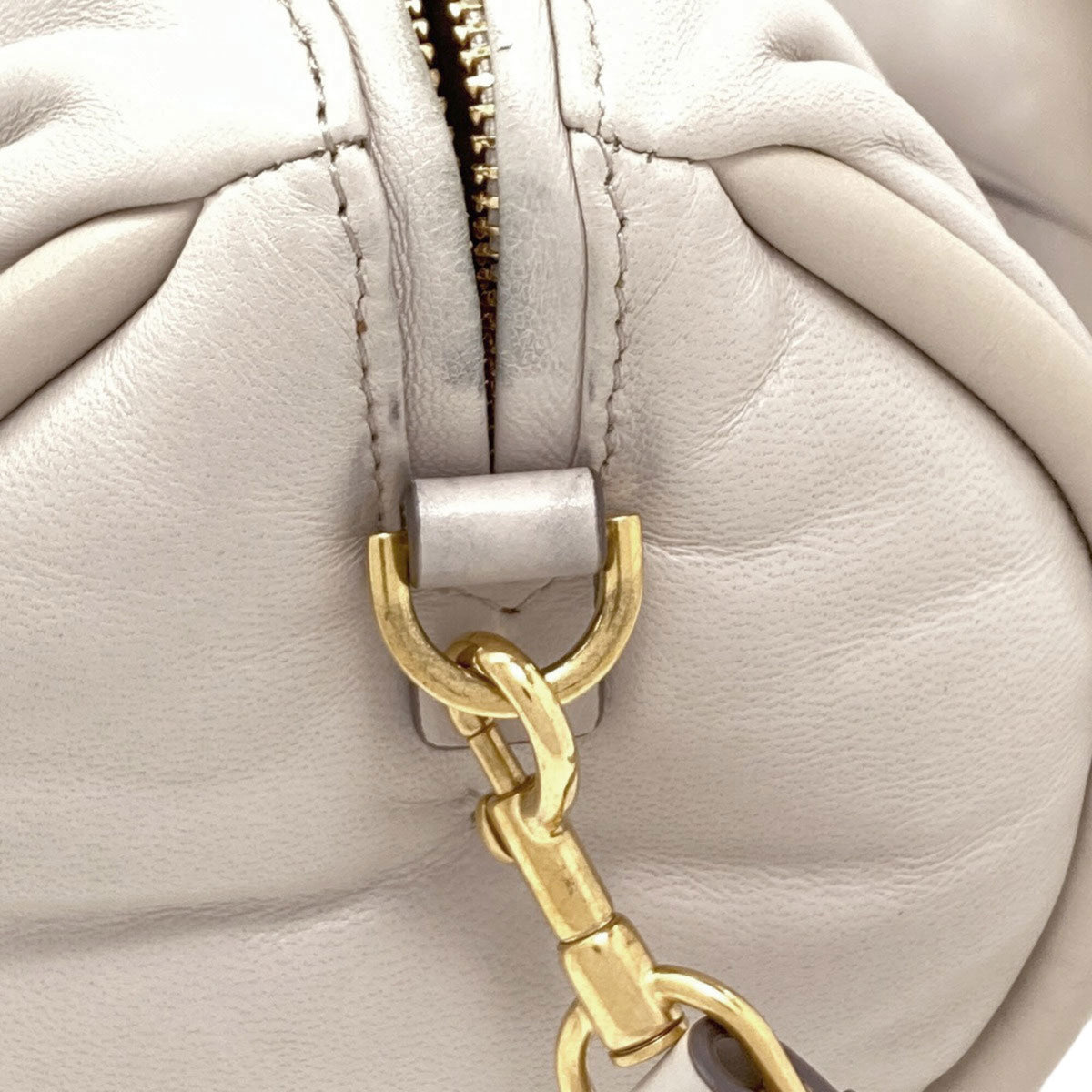 Anya Hindmarch Light Gray Leather Shoulder Bag (Pre-Owned)