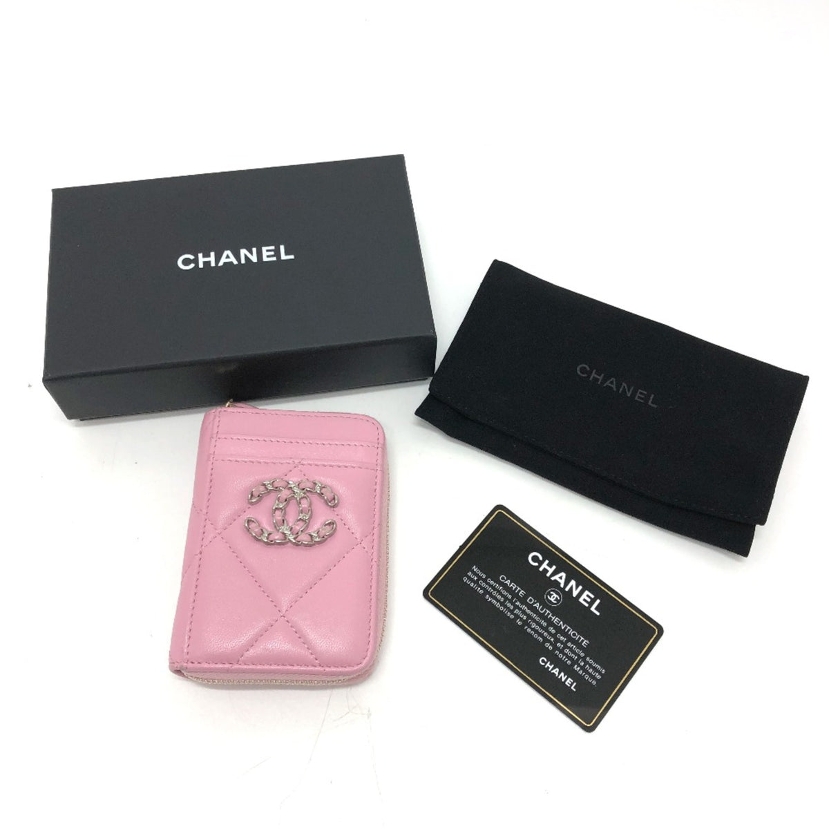 Chanel Pink Leather Coin Purse/Coin Case (Pre-Owned)