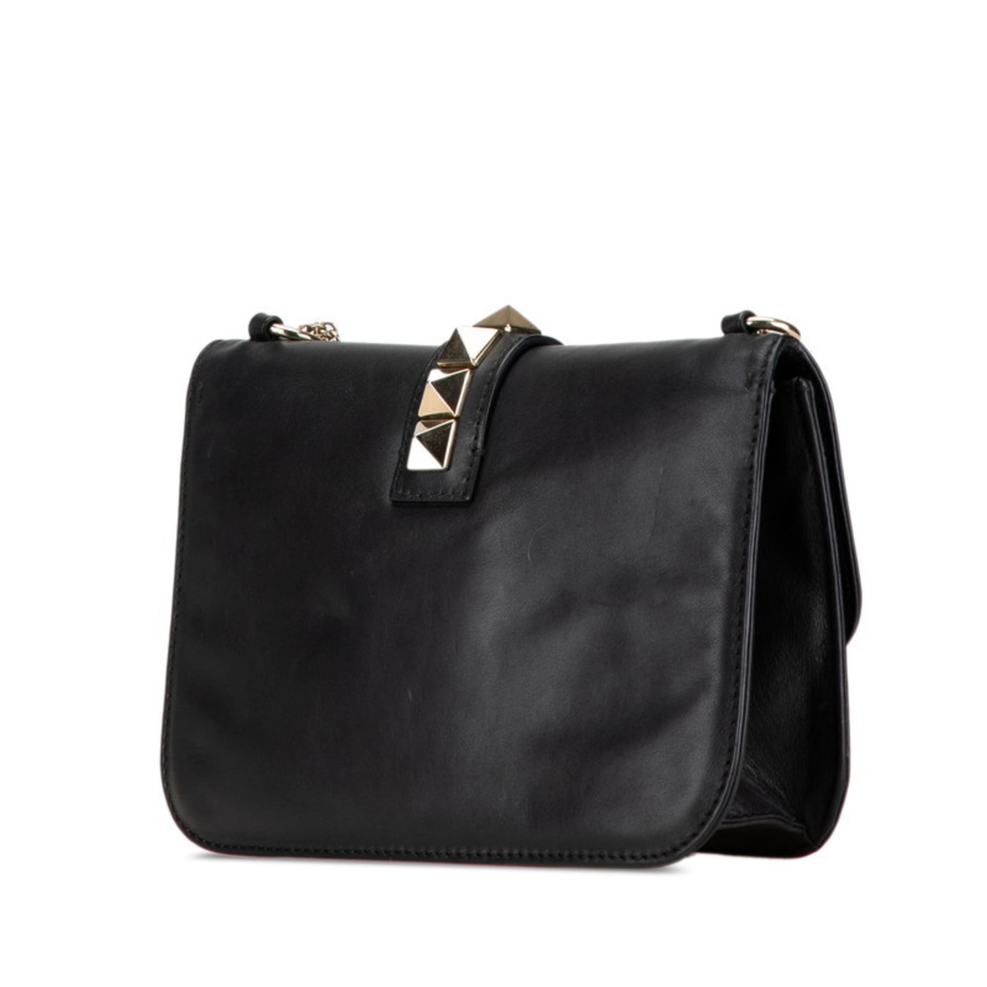 Valentino Black Leather Shoulder Bag (Pre-Owned)