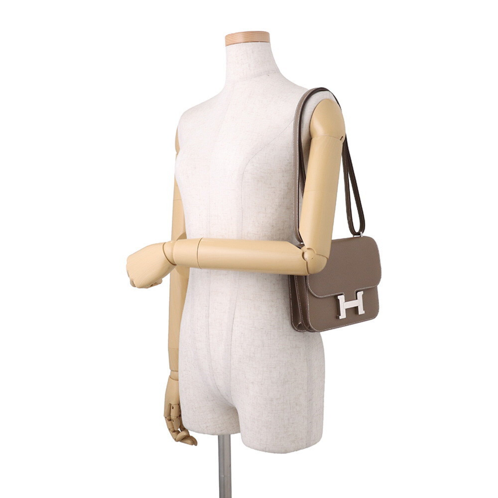 Hermes Constance Etoupe Gray Epsom Leather Shoulder Bag (Pre-Owned)