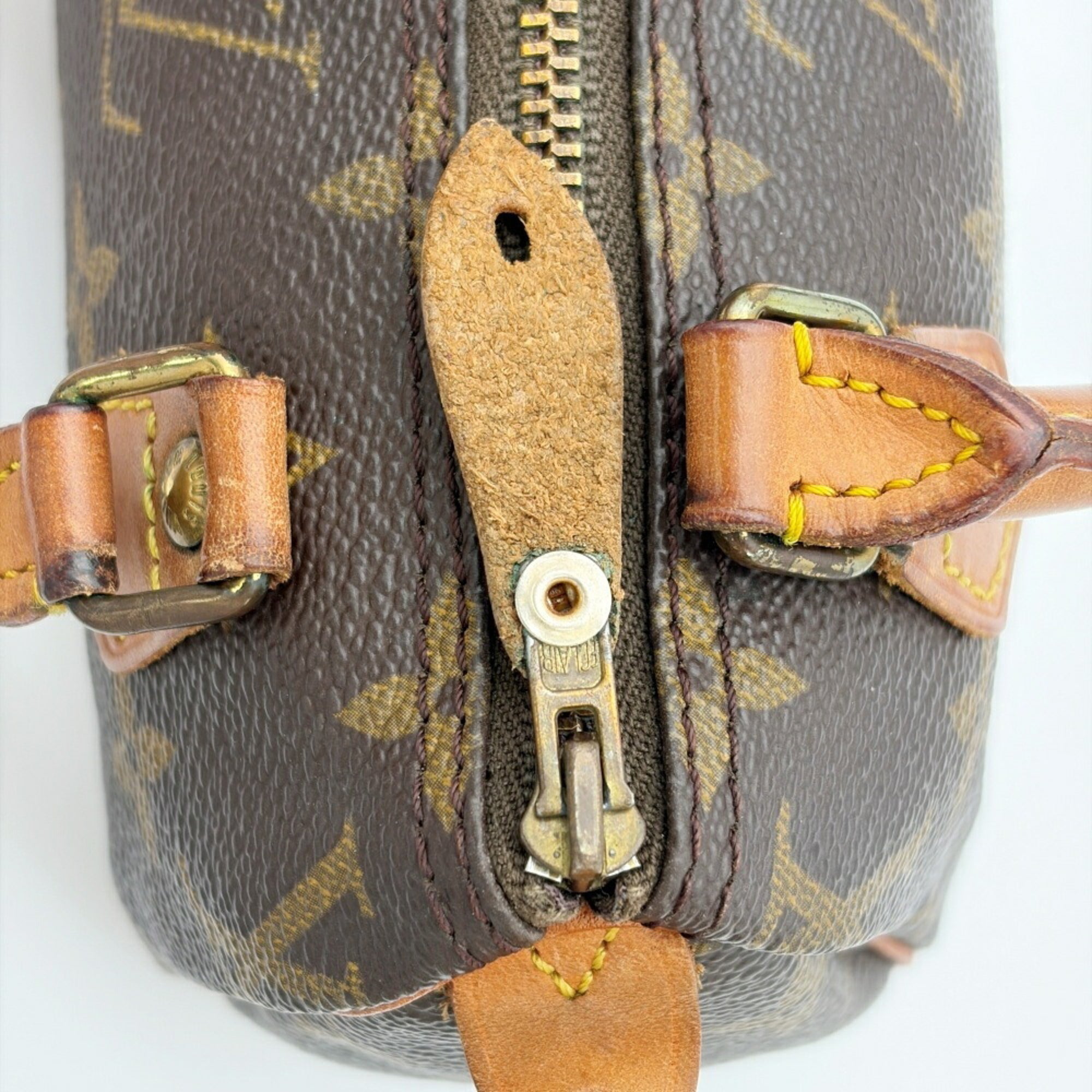 Louis Vuitton Brown Monogram Canvas Leather Boston Bag (Pre-Owned)