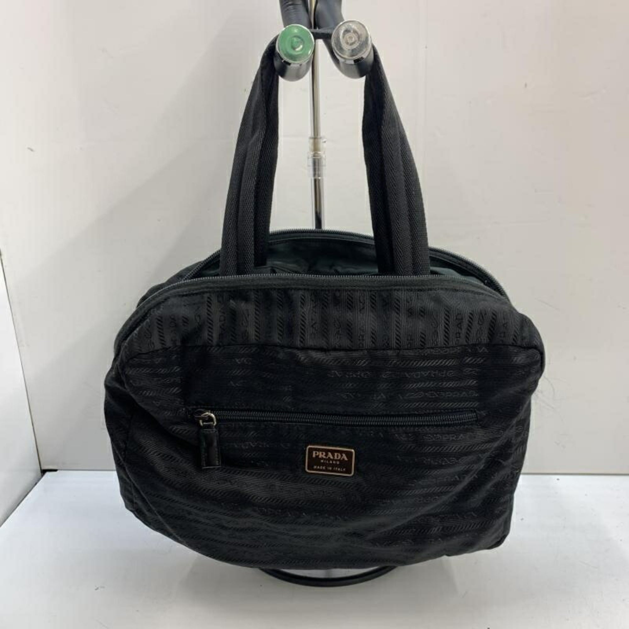 Prada Blue Green Nylon Shoulder Bag Tote Bag (Pre-Owned)