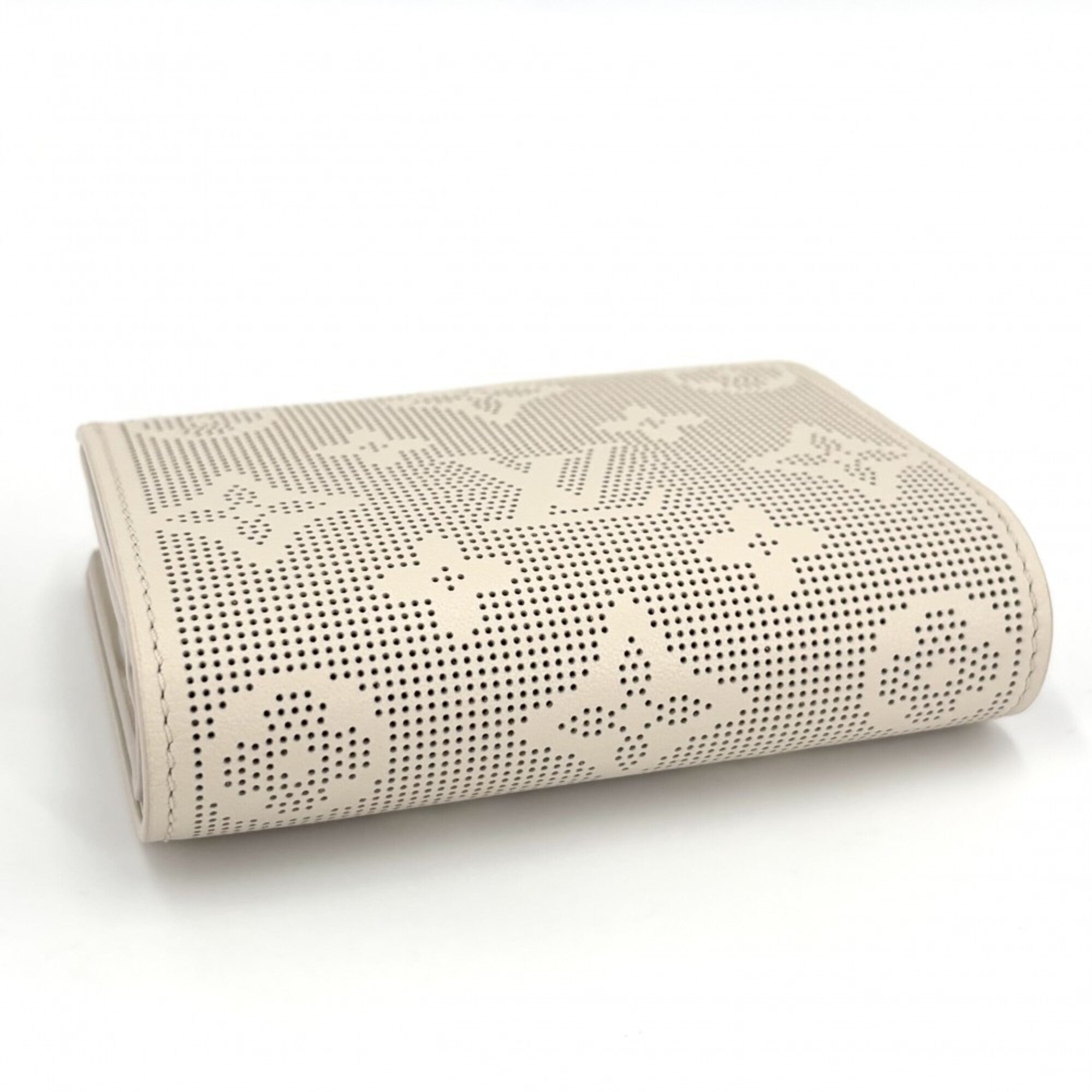Louis Vuitton Beige Monogram Mahina Leather Wallet (Tri-Fold) (Pre-Owned)