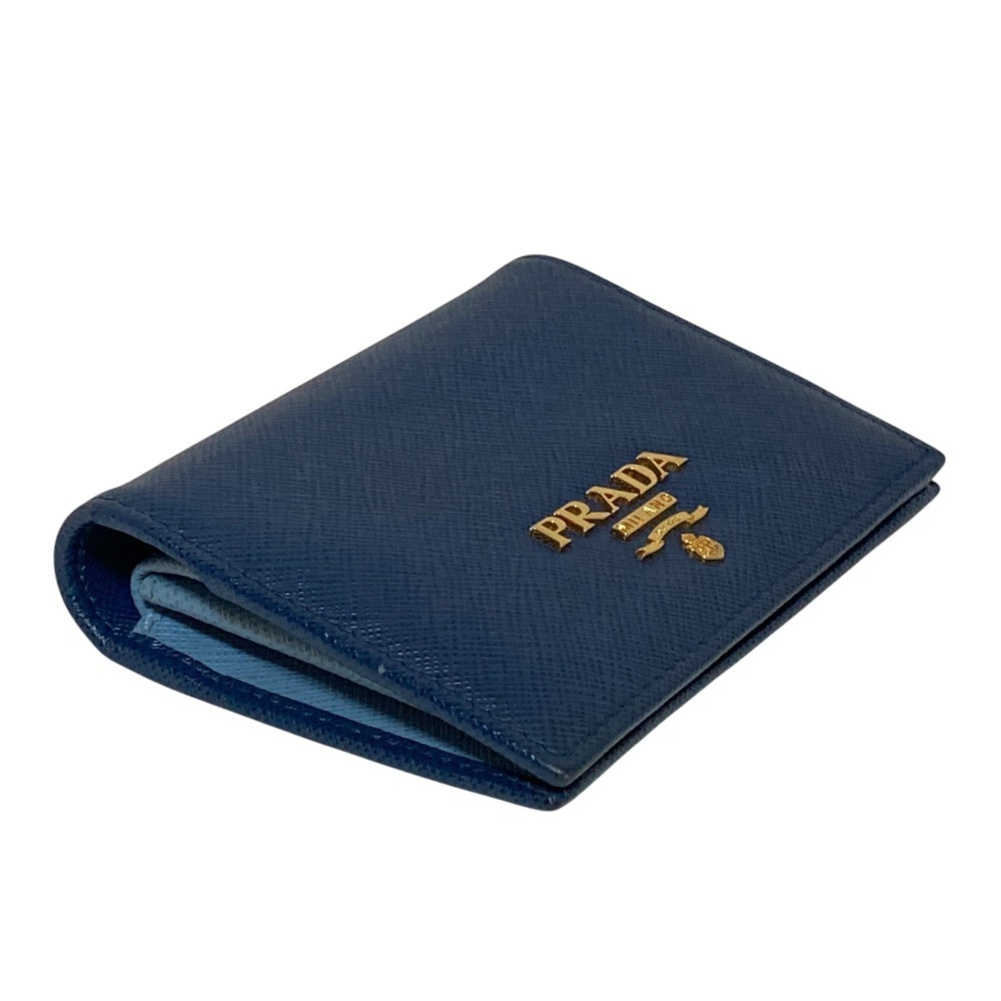 Prada Blue Leather Wallet (Bi-Fold) (Pre-Owned)