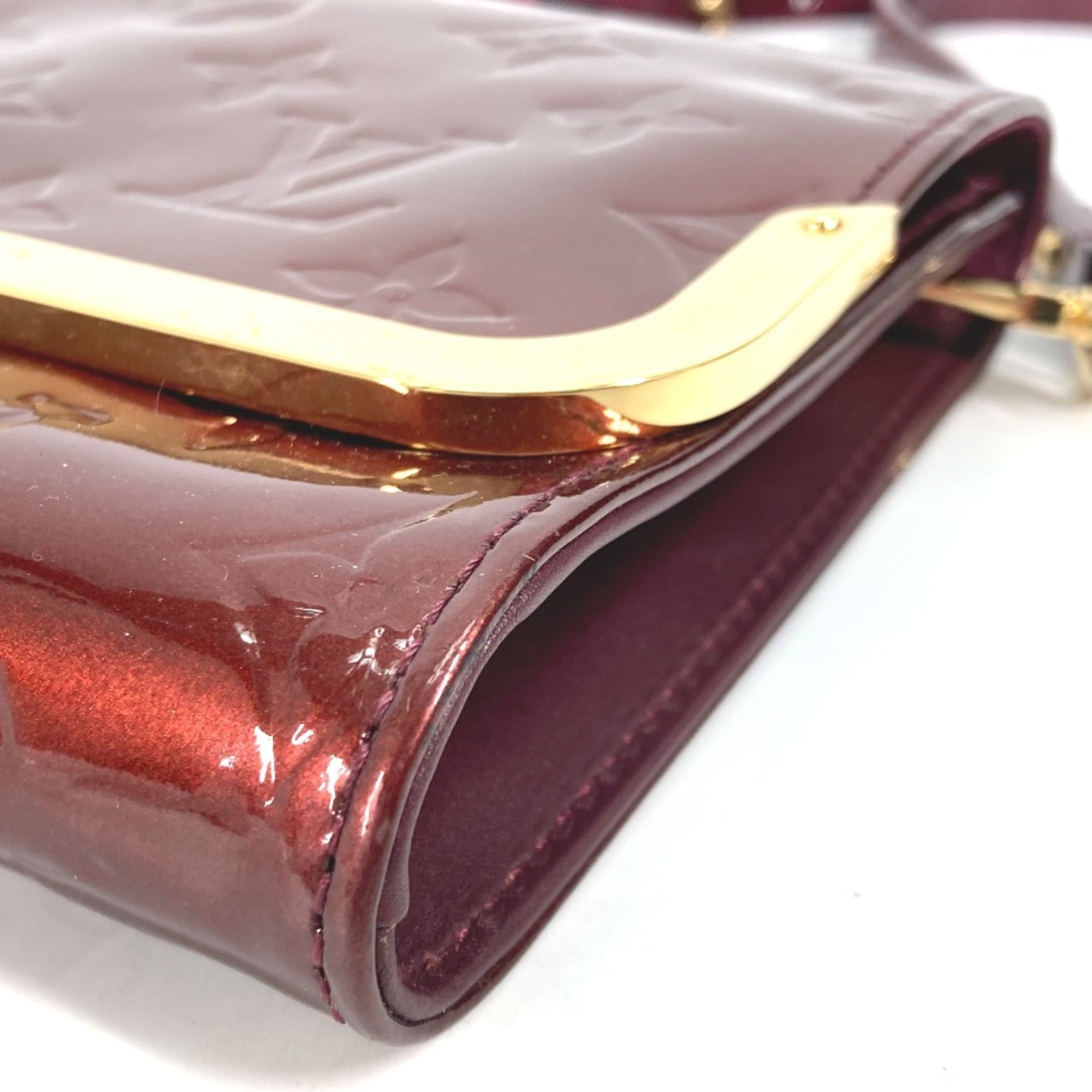 Louis Vuitton Monogram Vernis Purple Rouge Fauviste Monogram Vernis Clutch Bag Shoulder Bag (Pre-Owned)