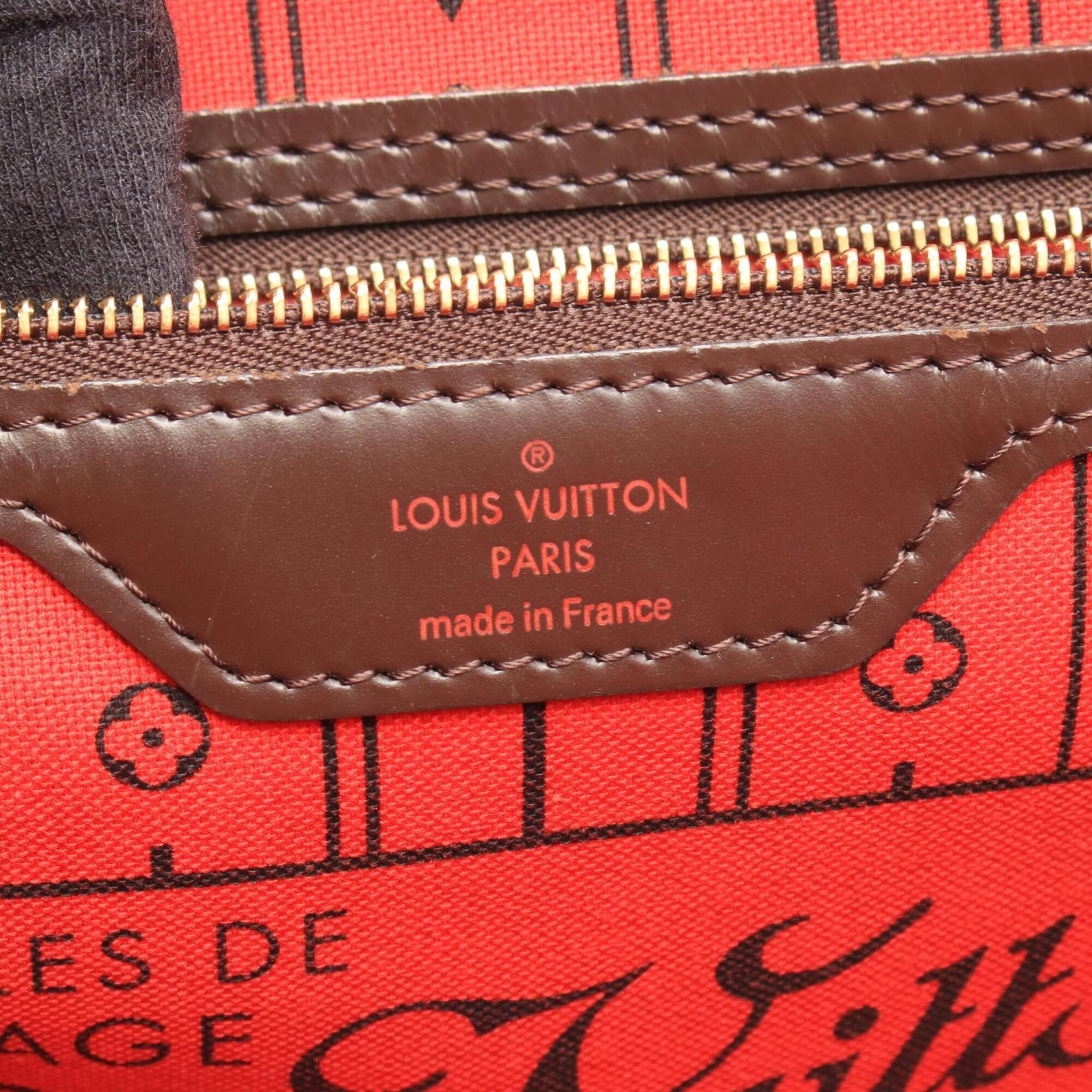 Louis Vuitton Brown Coated Canvas Leather Handbag Tote Bag (Pre-Owned)