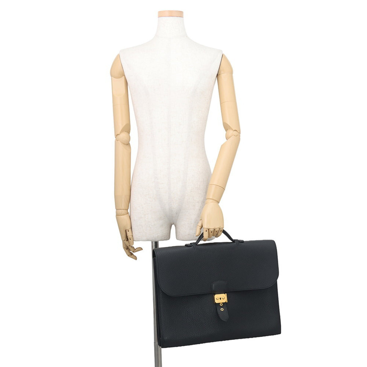 Hermes Black Togo Leather Briefcase (Pre-Owned)