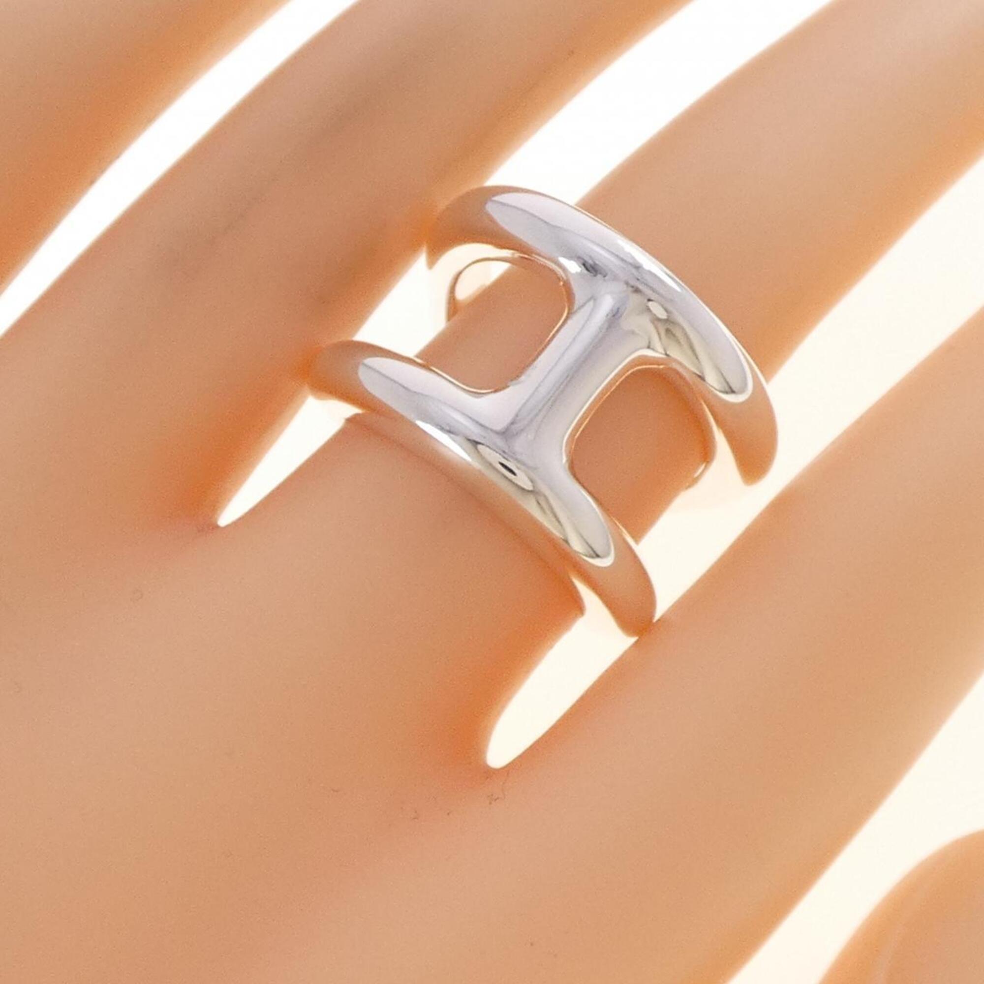Hermes Silver 925 Band Ring (Pre-Owned)