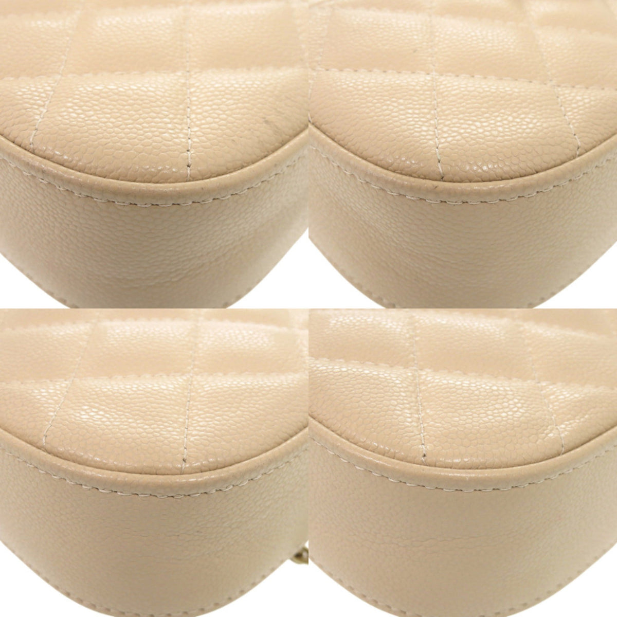 Chanel Beige Grained Calfskin Shoulder Bag (Pre-Owned)