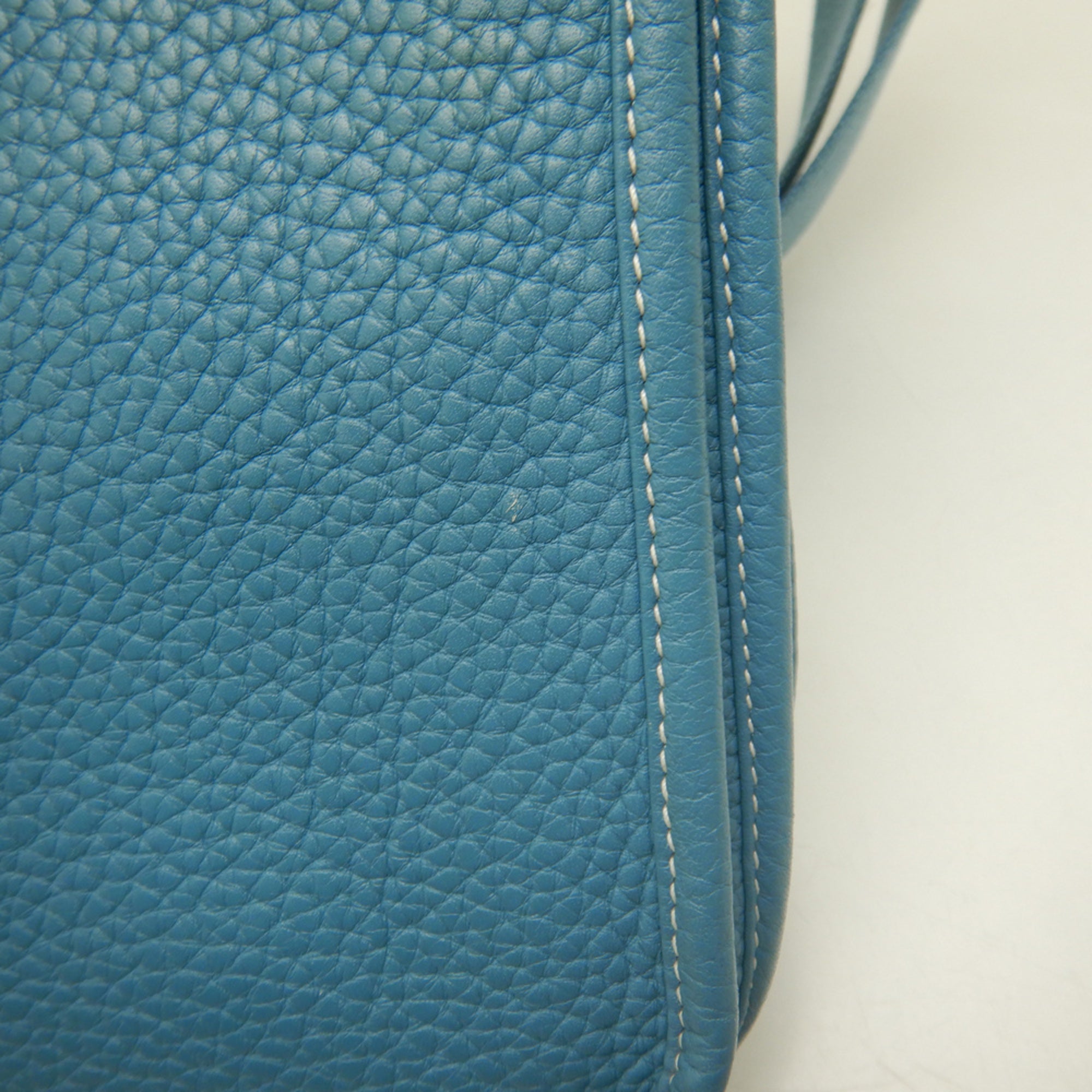 Hermes Evelyne Blue Jean Taurillon Clemence Leather Shoulder Bag (Pre-Owned)
