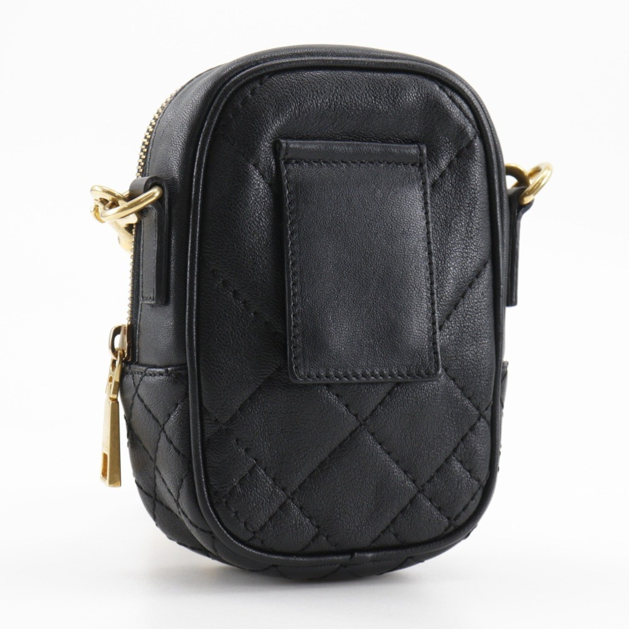 Versace Black Leather Pouch Shoulder Bag (Pre-Owned)