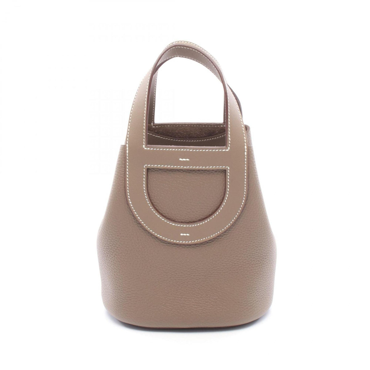 Hermes Etoupe Gray Taurillon Clemence Leather Handbag (Pre-Owned)