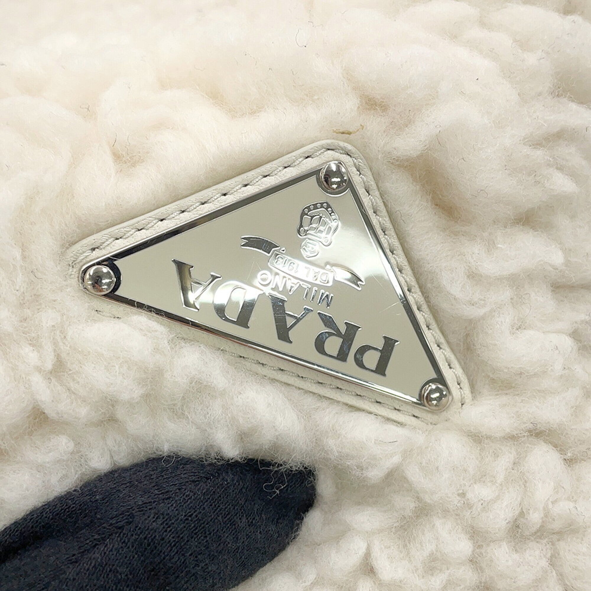 Prada White Cashmere Wool Handbag Tote Bag (Pre-Owned)